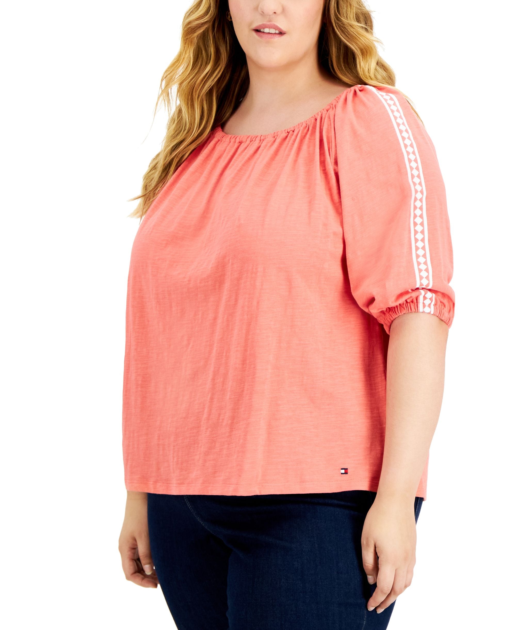 Tommy Hilfiger Plus Size Bubble Sleeve Top