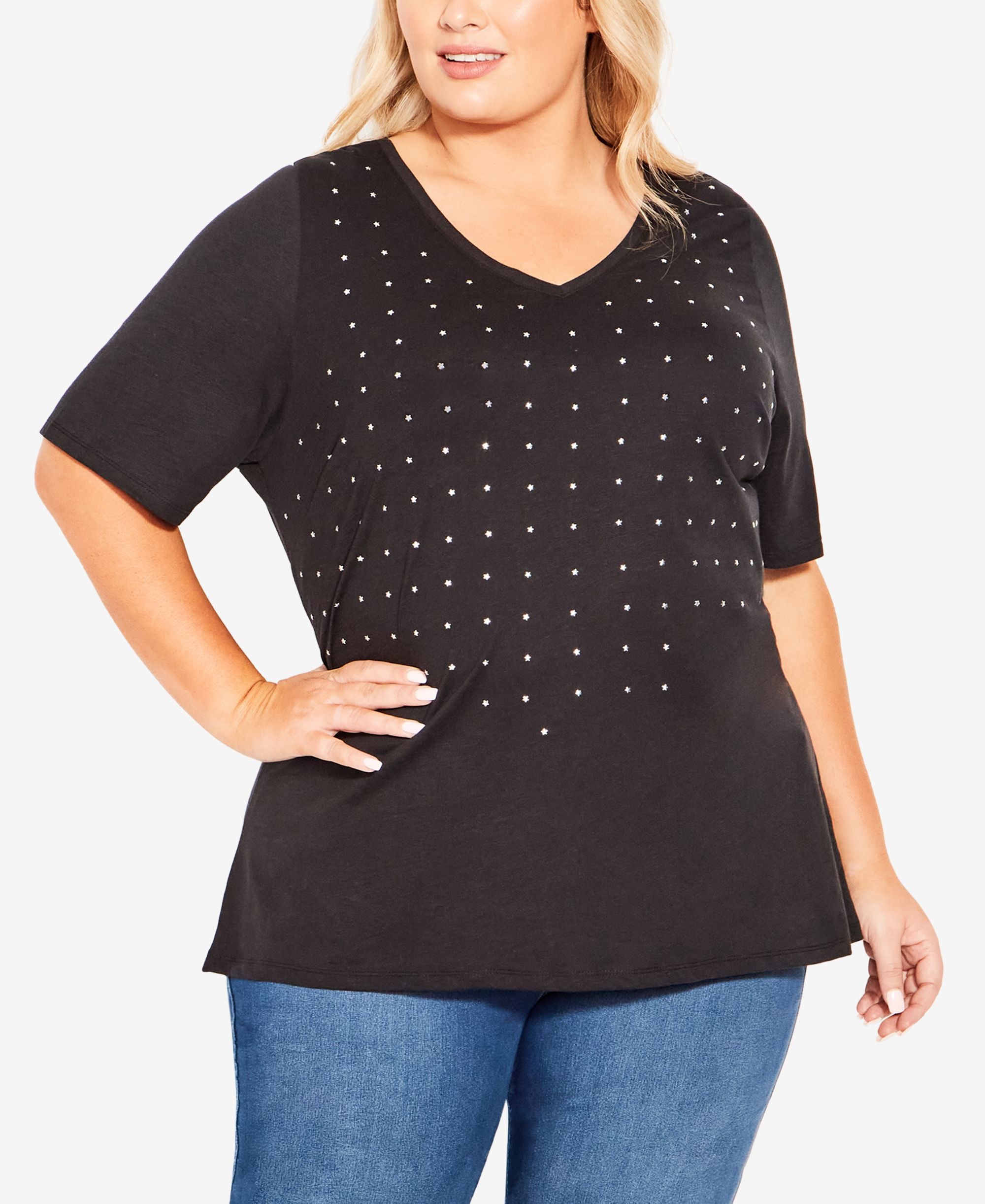 Plus Size Sparkling Stars Top
