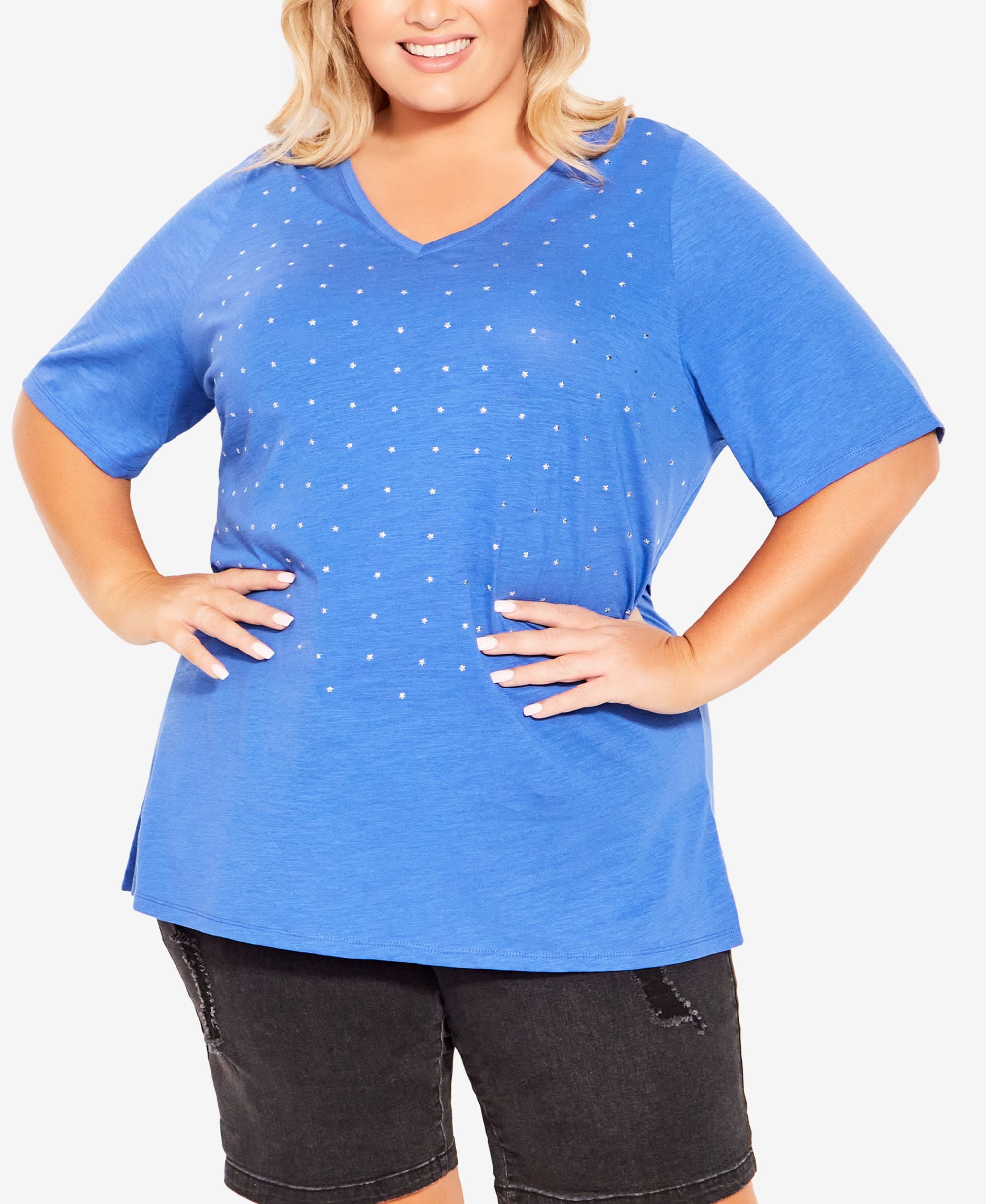 Plus Size Sparkling Stars Top