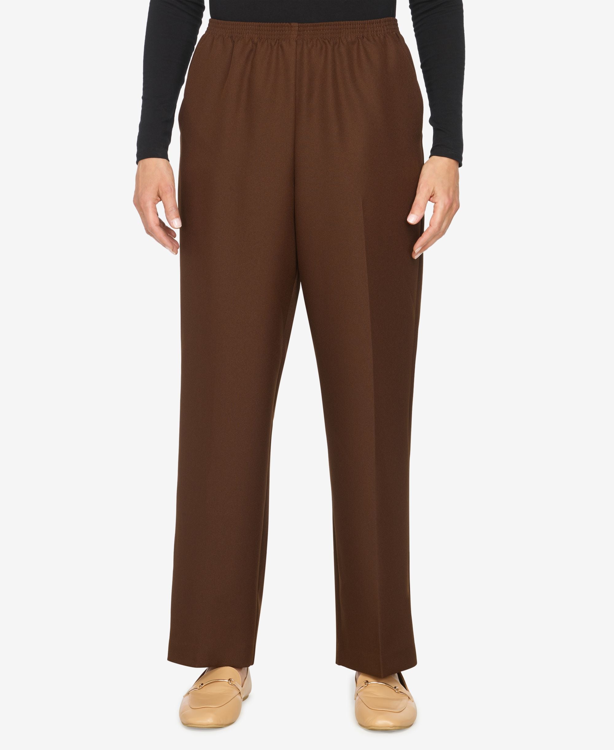 Plus Size Classic Pull-On Straight-Leg Average Length Pants
