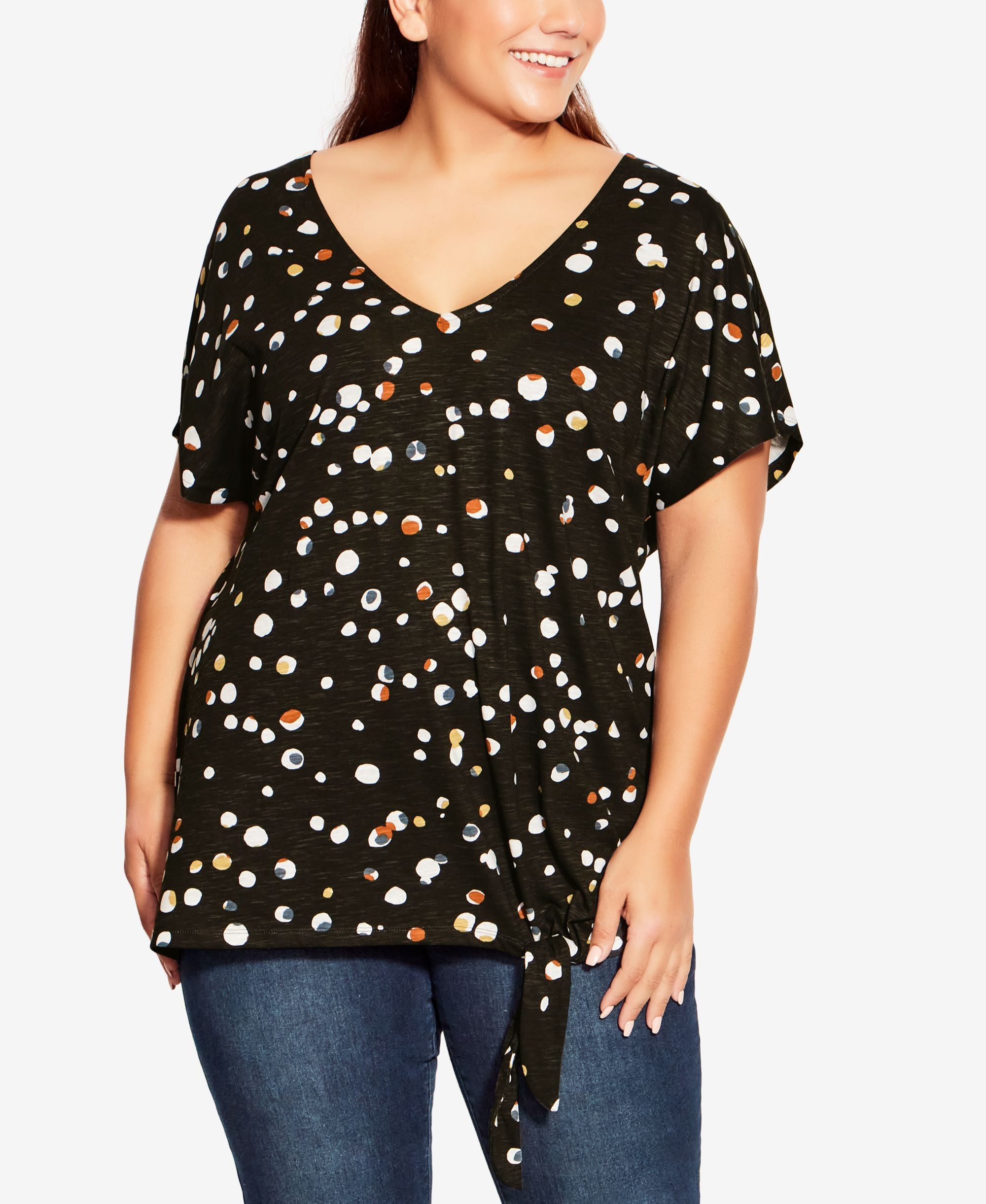 Plus Size Anya Tie Front Top