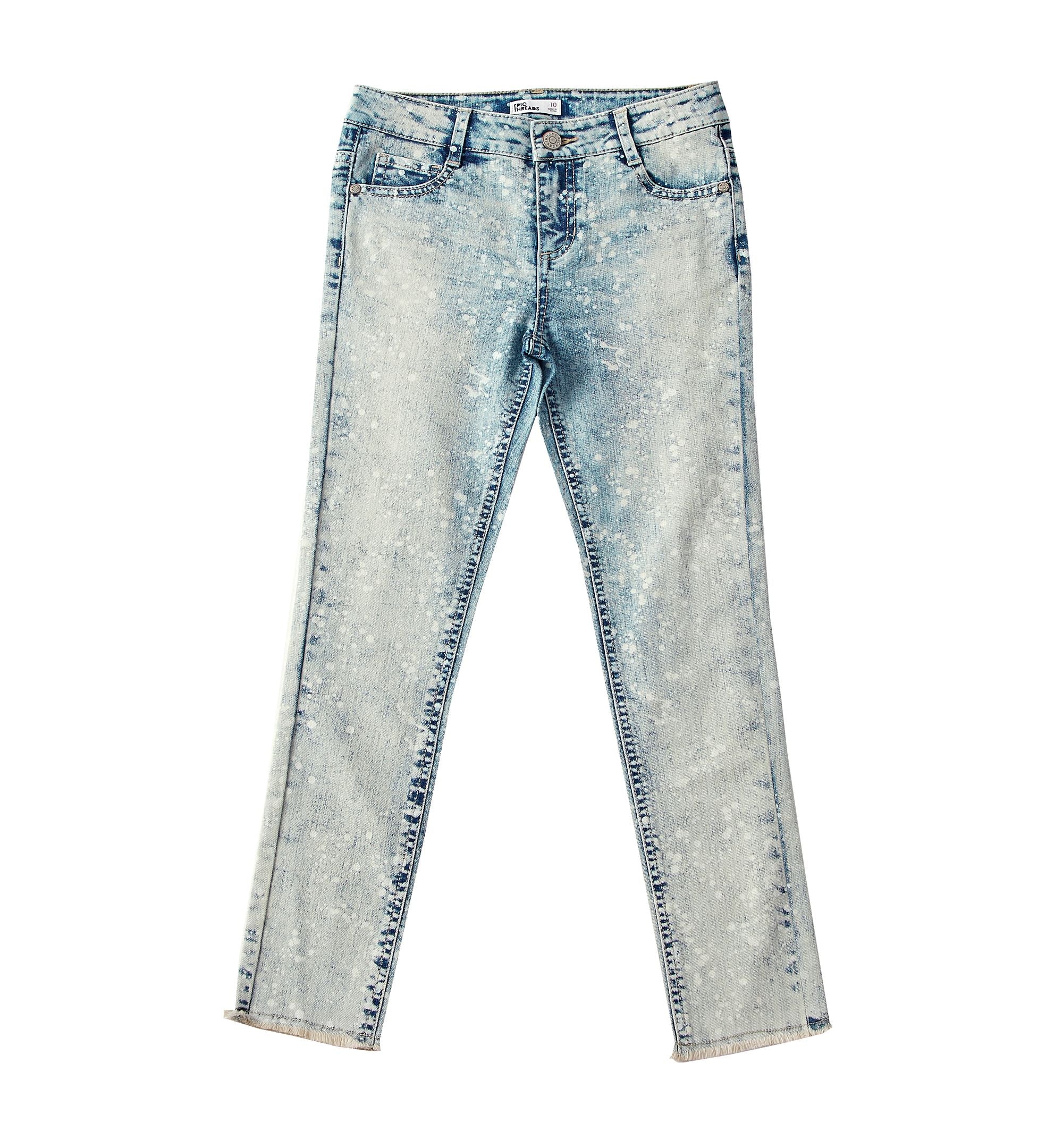 Big Girls Splatter Denim Skinny Jeans