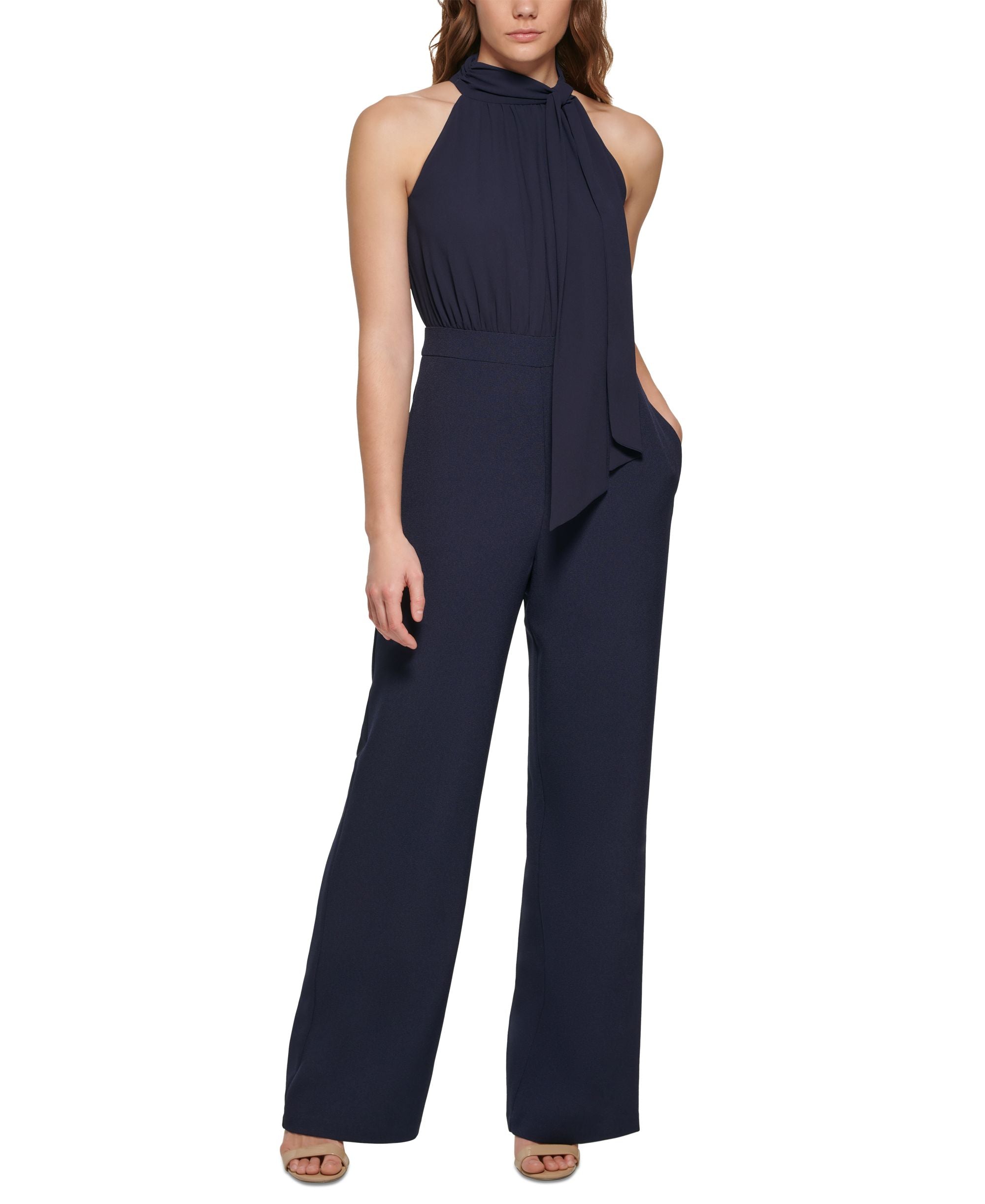 Women's Chiffon Bow Halter Jumpsuit