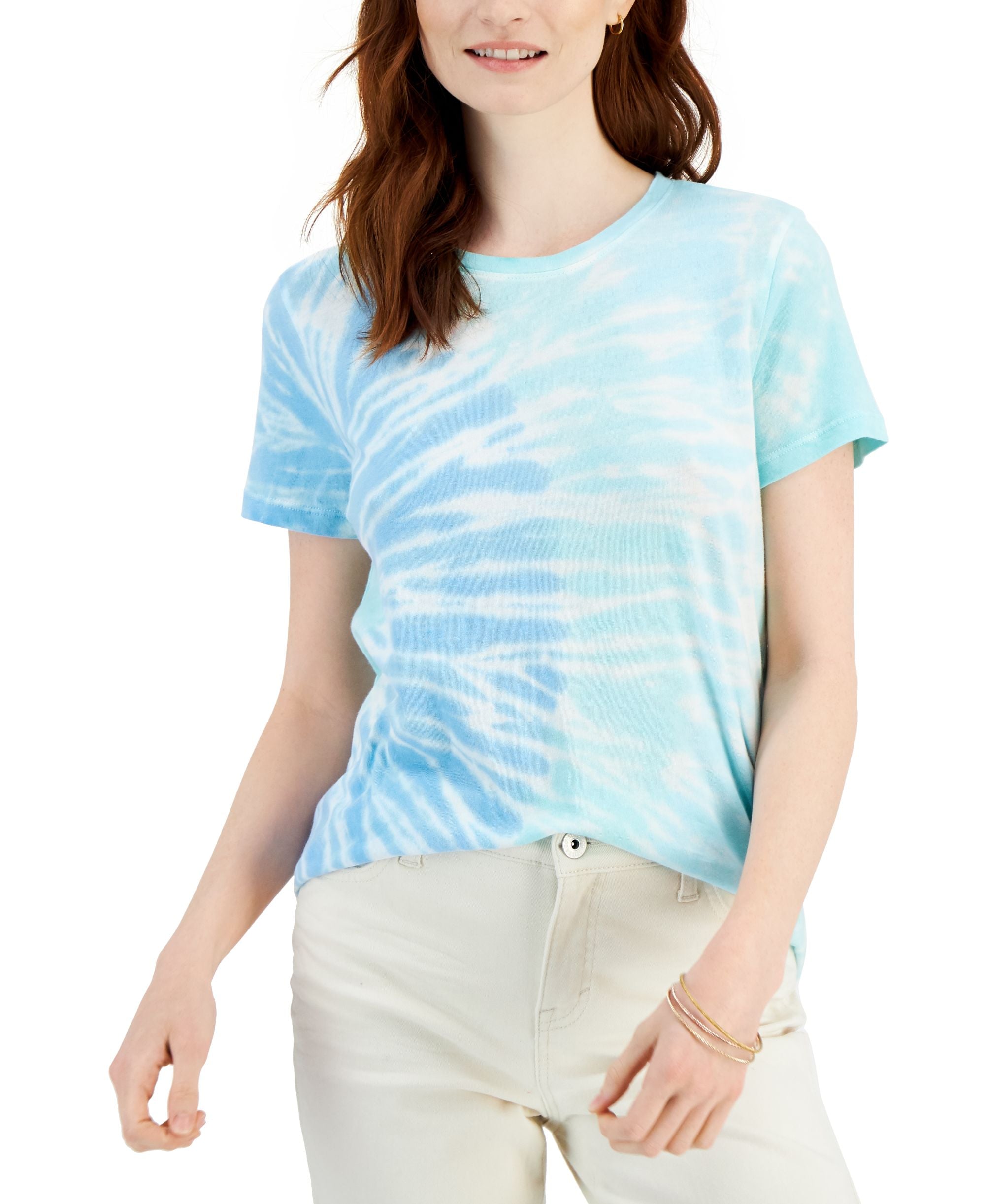 Style & Co Petite Tie Dye Cotton T-Shirt