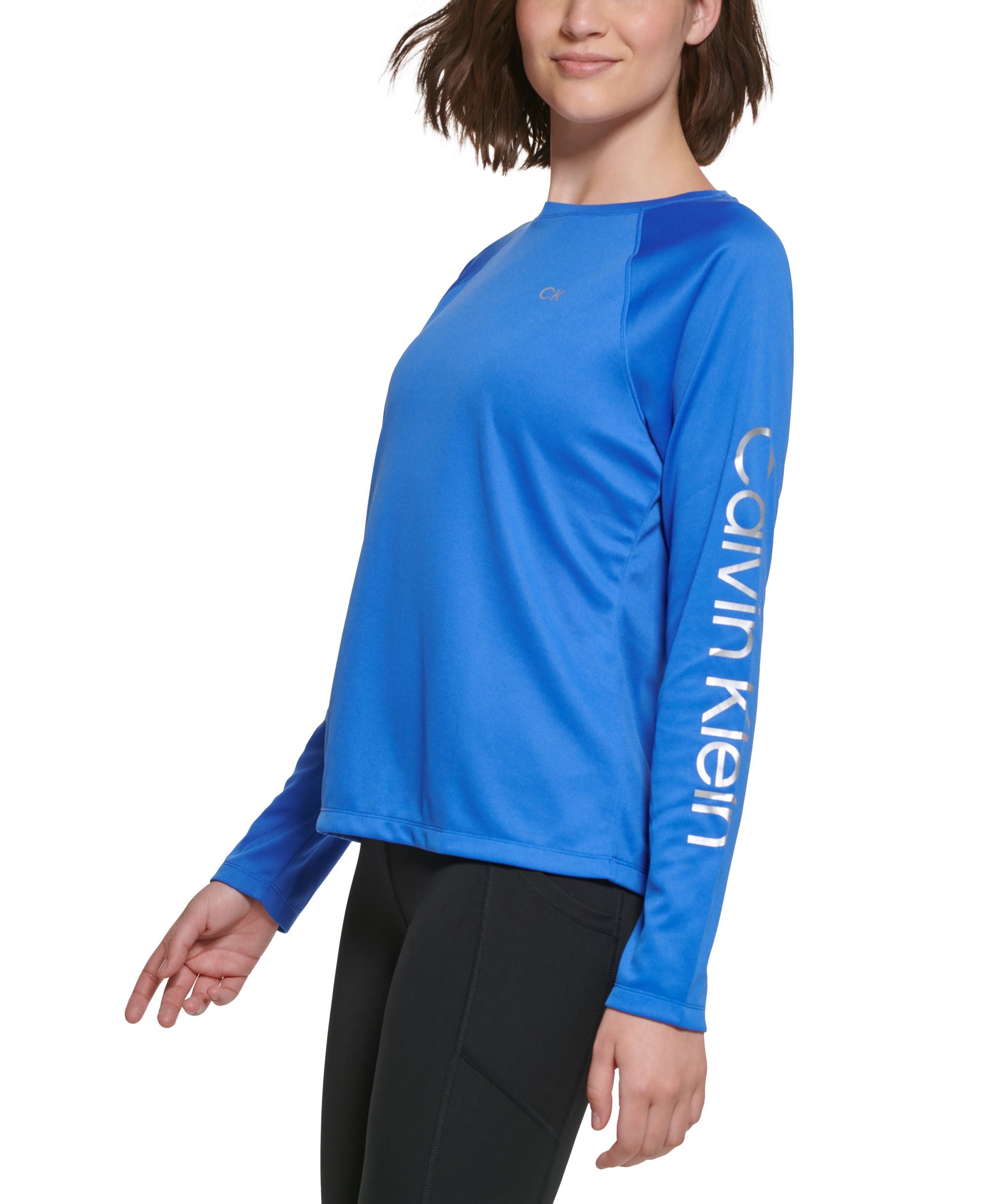 Calvin Klein Performance Womens Raglan Sleeve Logo Top