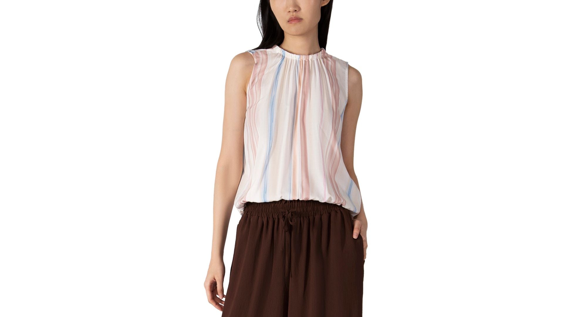 Black Tape Womens Striped Sleeveless Top