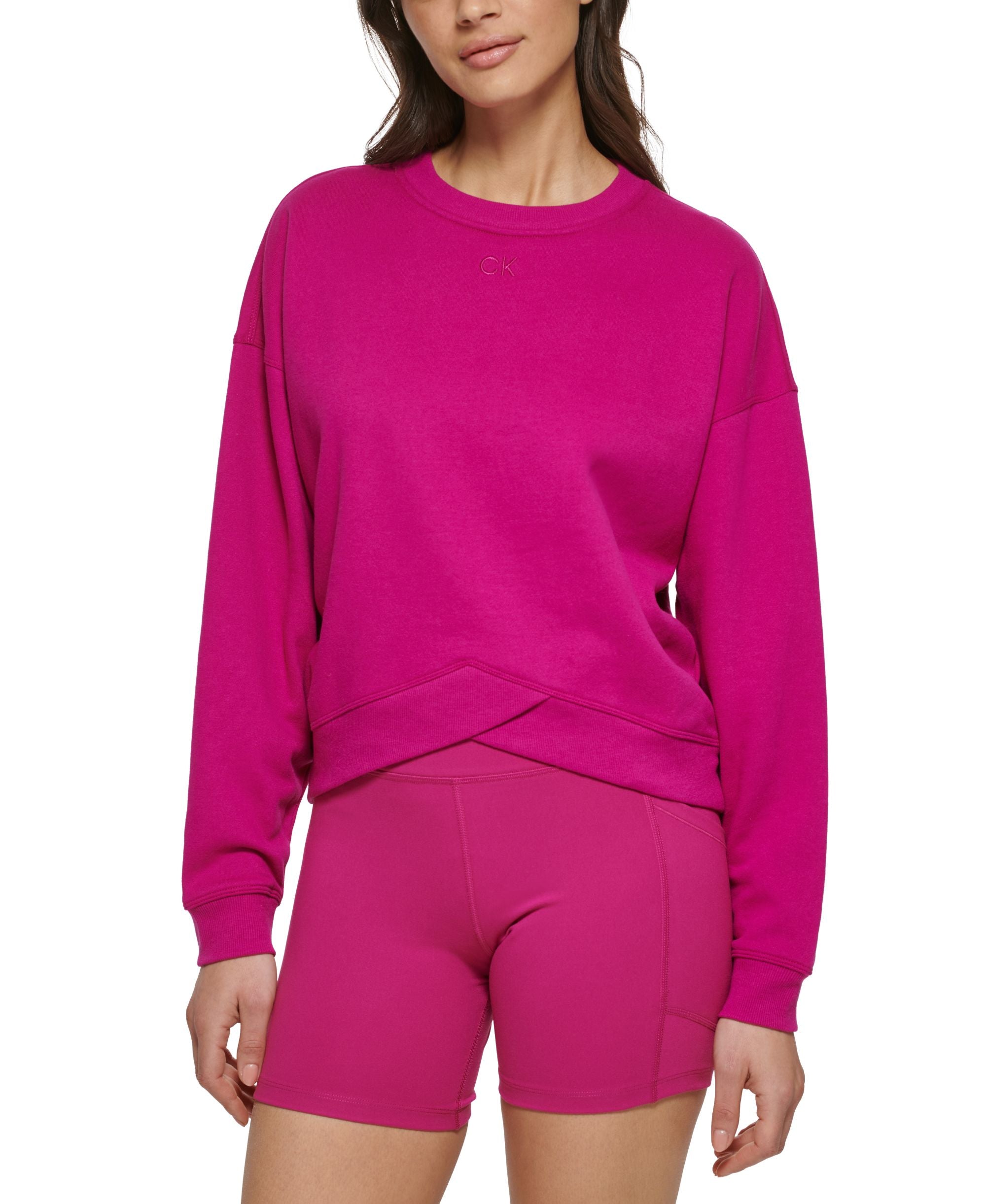 Calvin Klein Performance Womens Crossover Hem Pullover