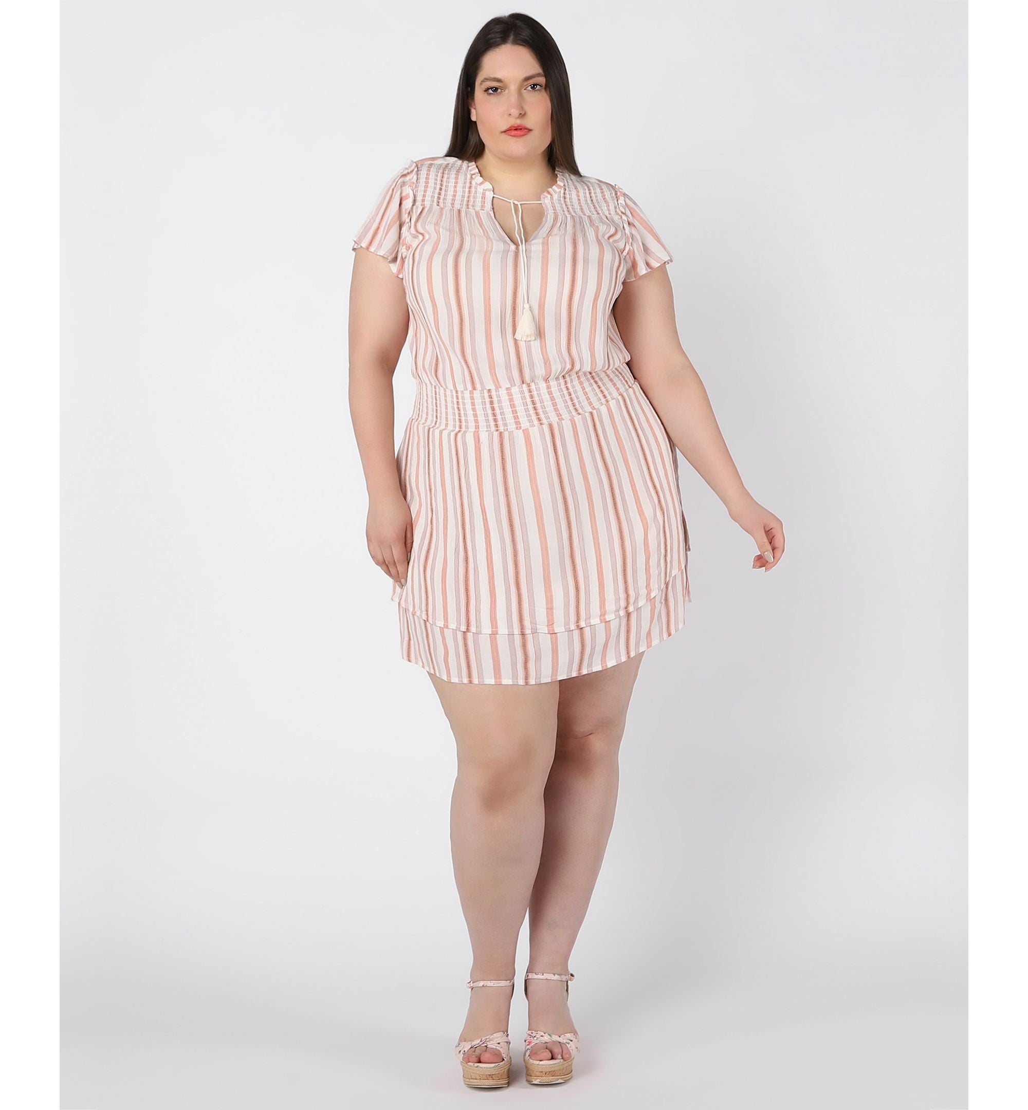 Trendy Plus Size Striped Sheath Dress