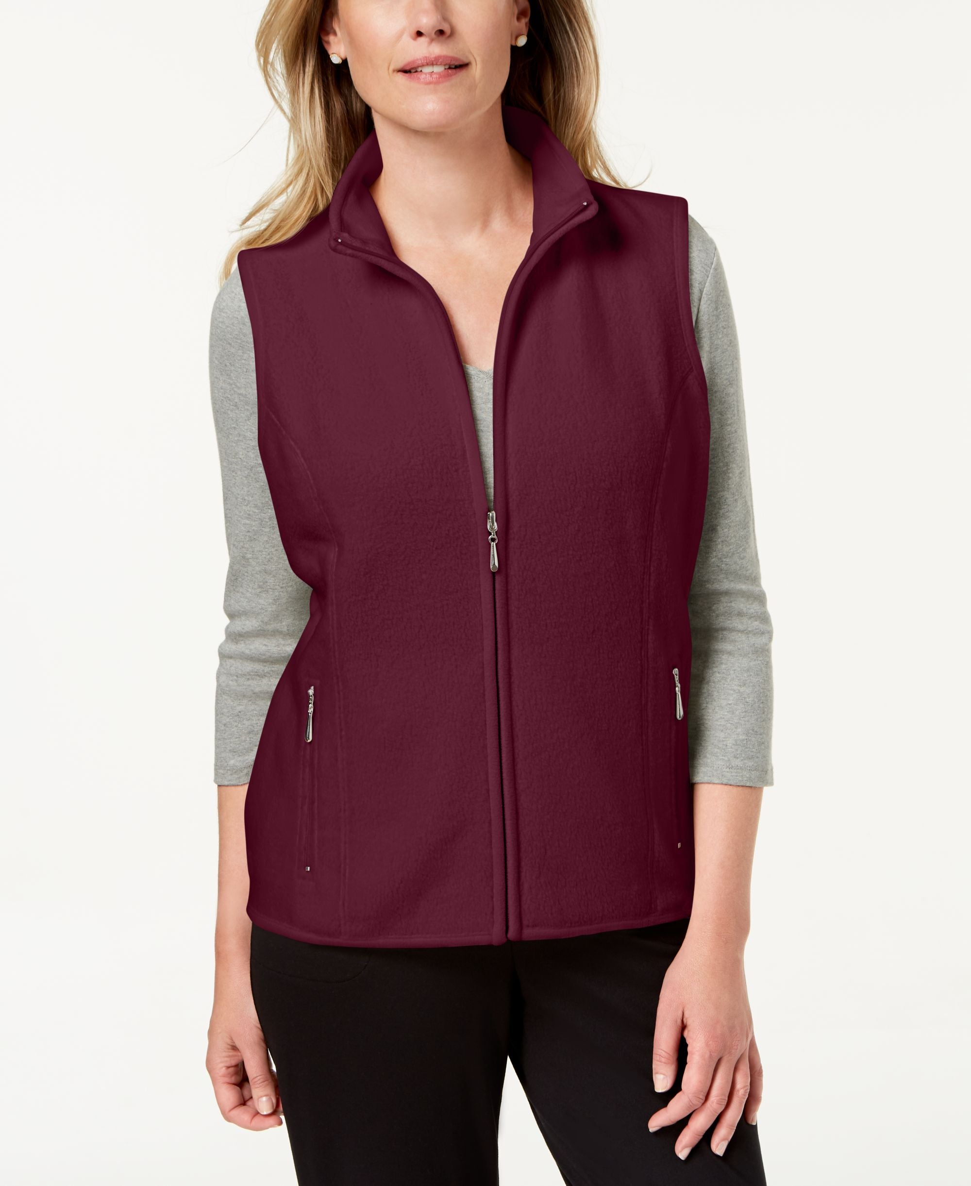 Petite Princess-Seam Zeroproof Zip-Front Vest