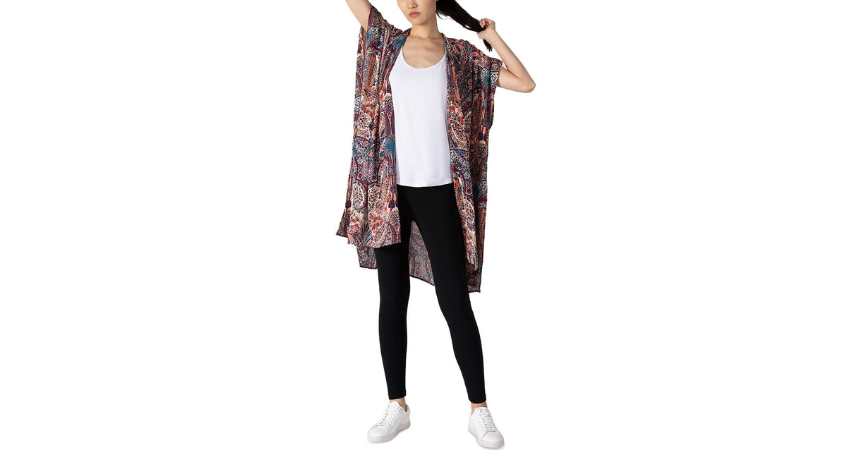 Women's Paisley-Print Kimono