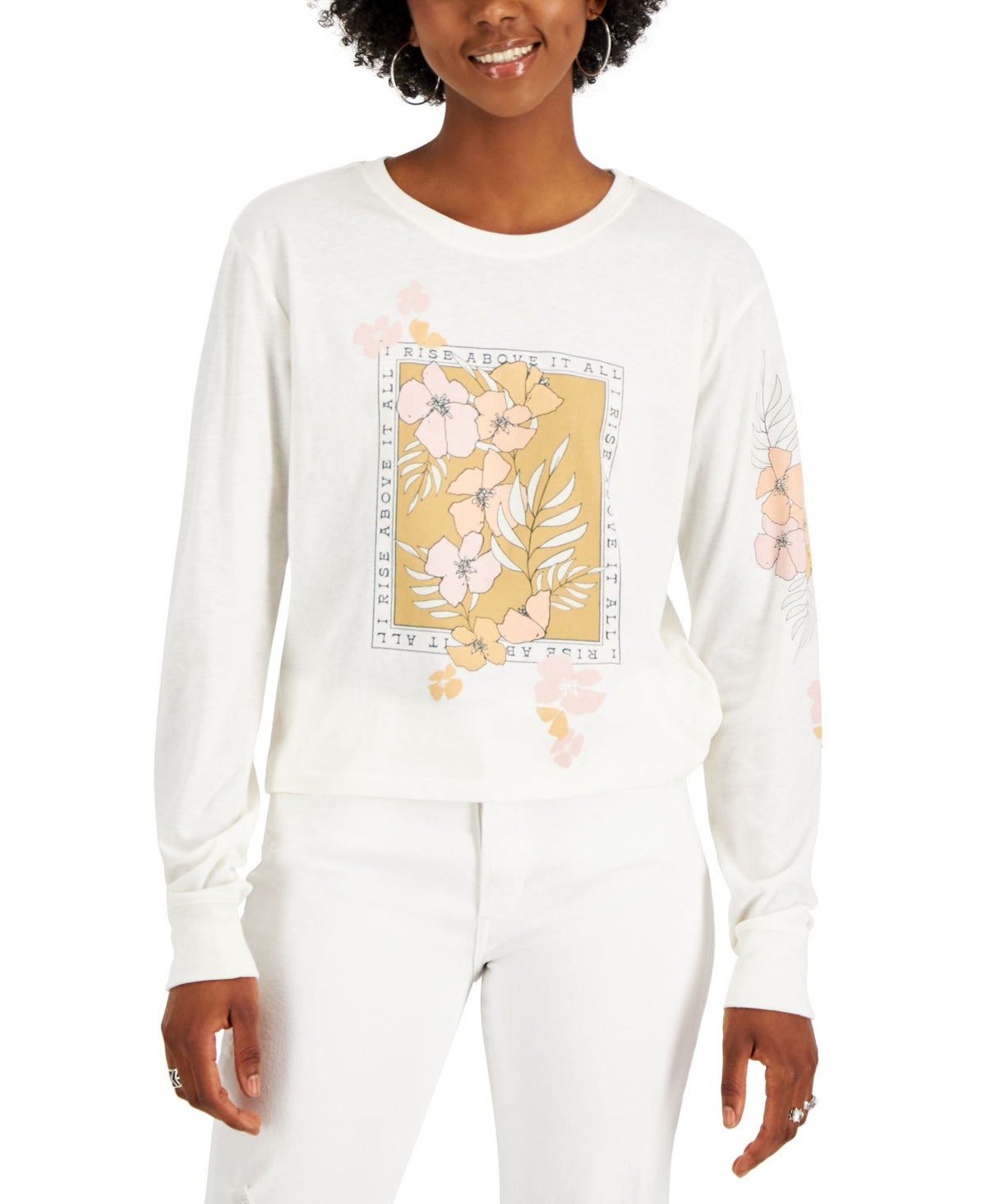 Juniors' Rise Above It All Long-Sleeve T-Shirt