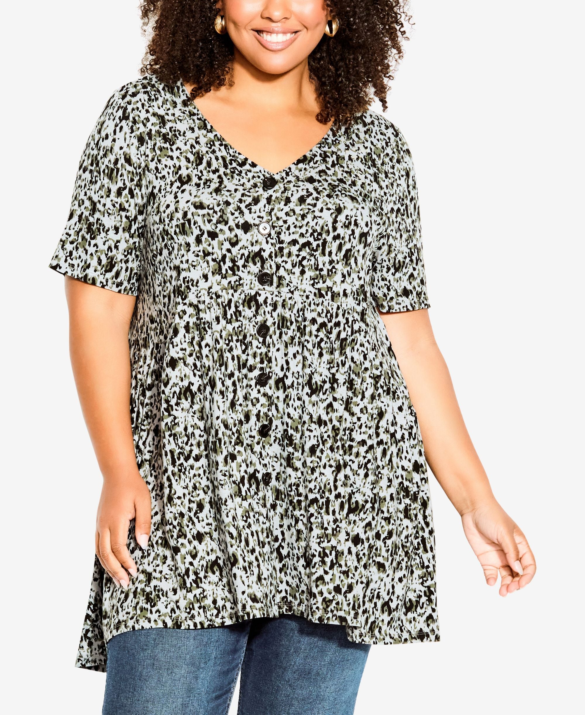 Plus Size Zion Print Tunic Top