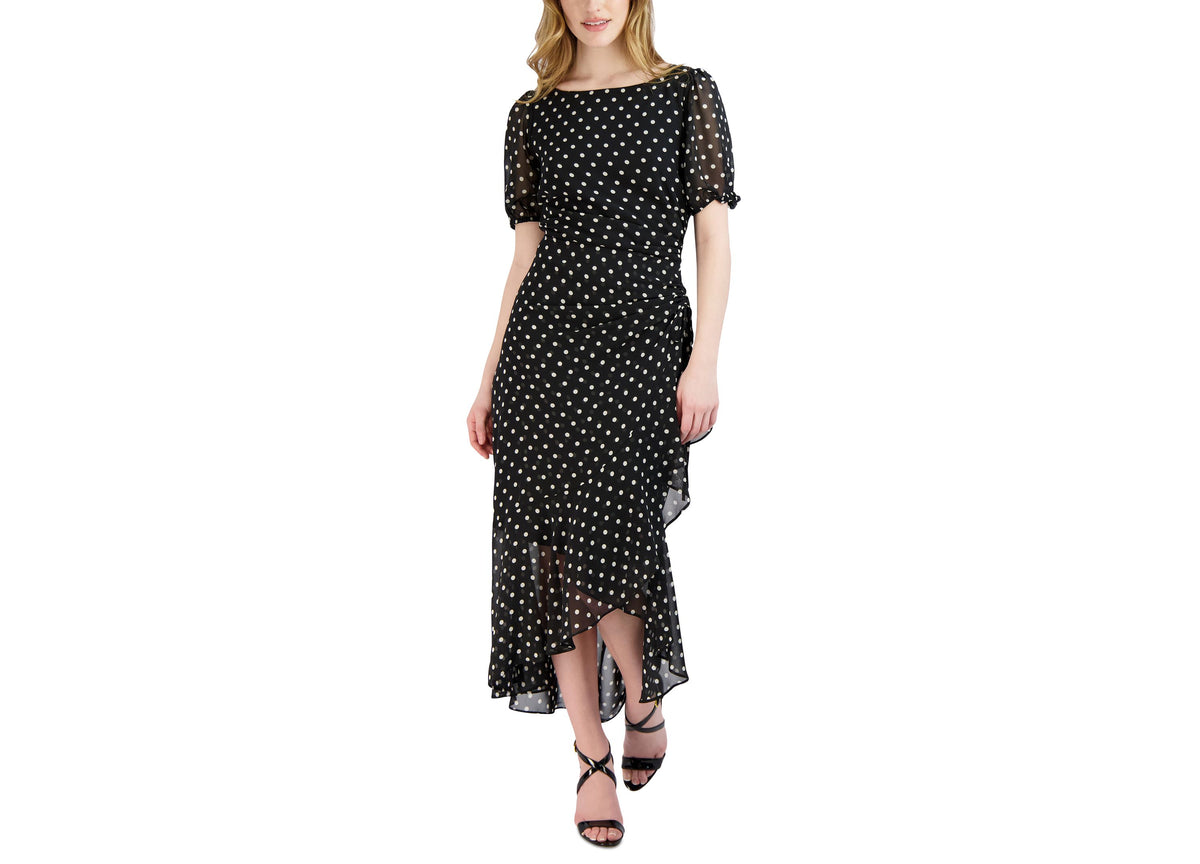 Women's Polka Dot Ruffled Maxi Dress