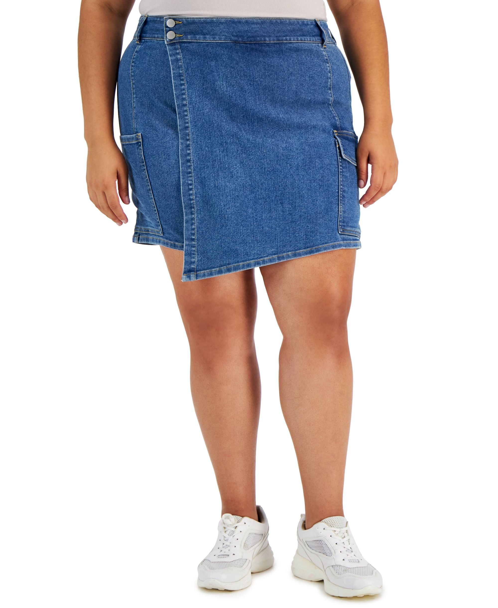 Tinseltown Trendy Plus Size Faux Wrap Skort