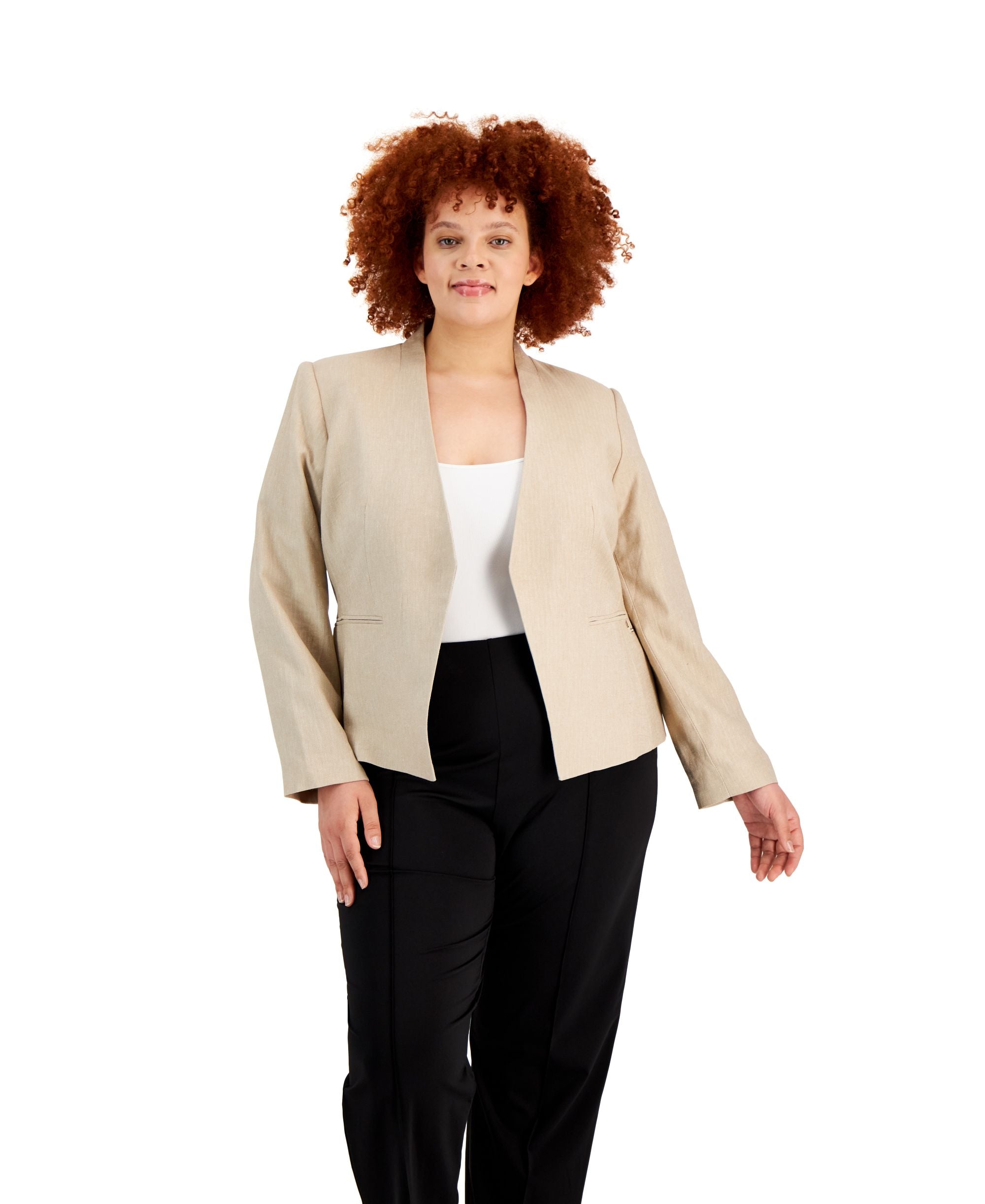 Calvin Klein Plus Size Open-Front Blazer