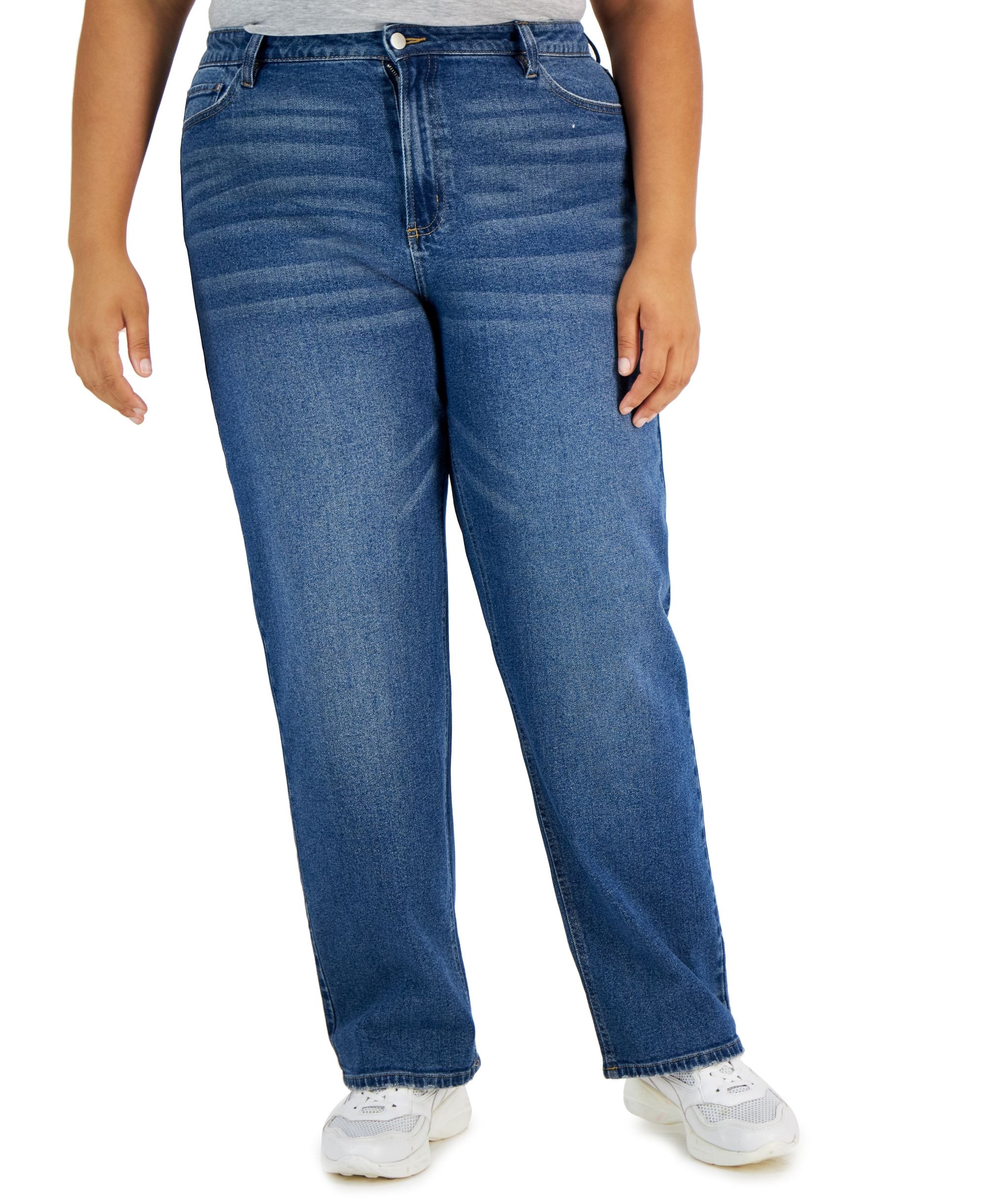 Tinseltown Trendy Plus Size Baggy Straight Leg Jeans