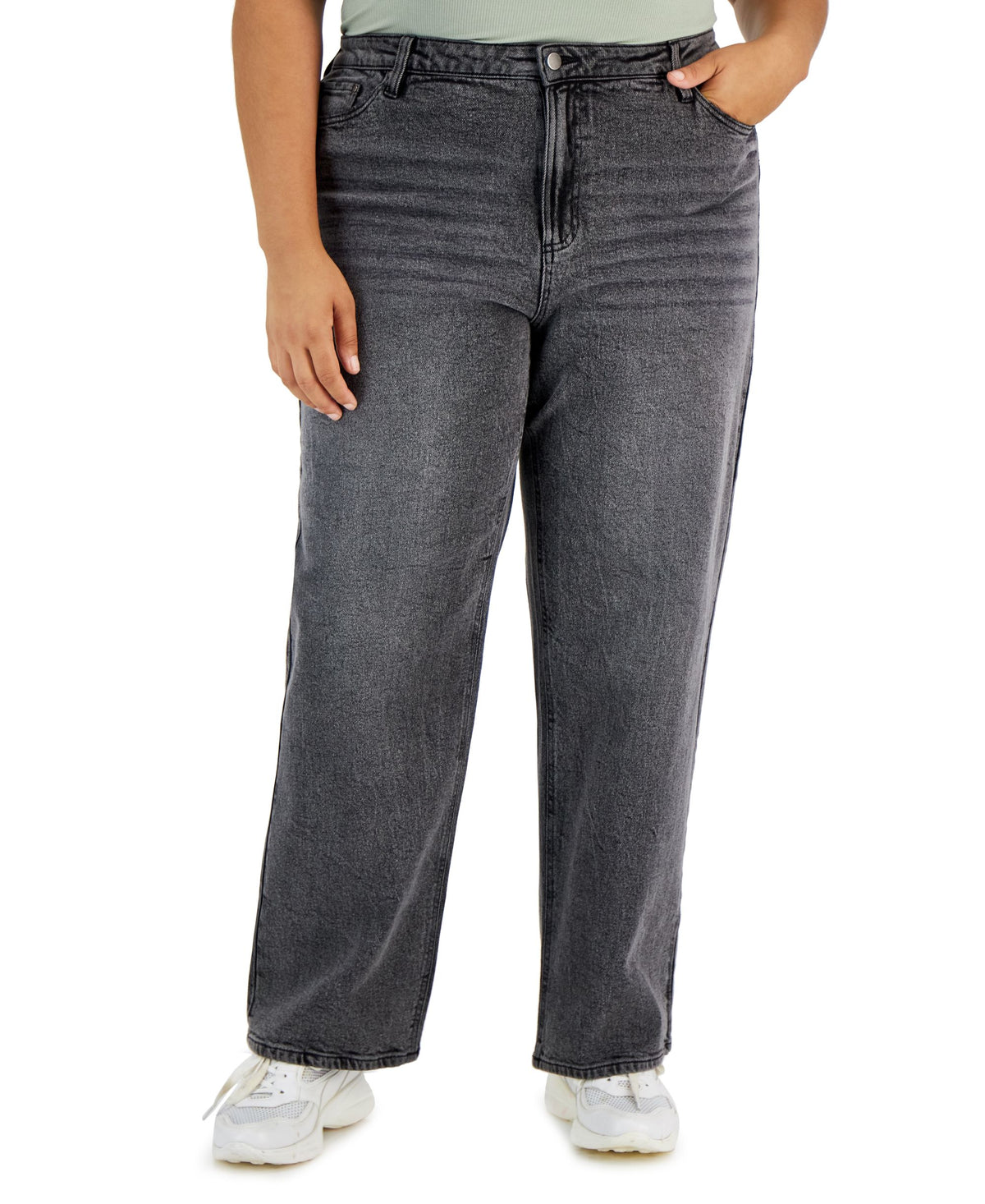Tinseltown Trendy Plus Size Baggy Straight Leg Jeans