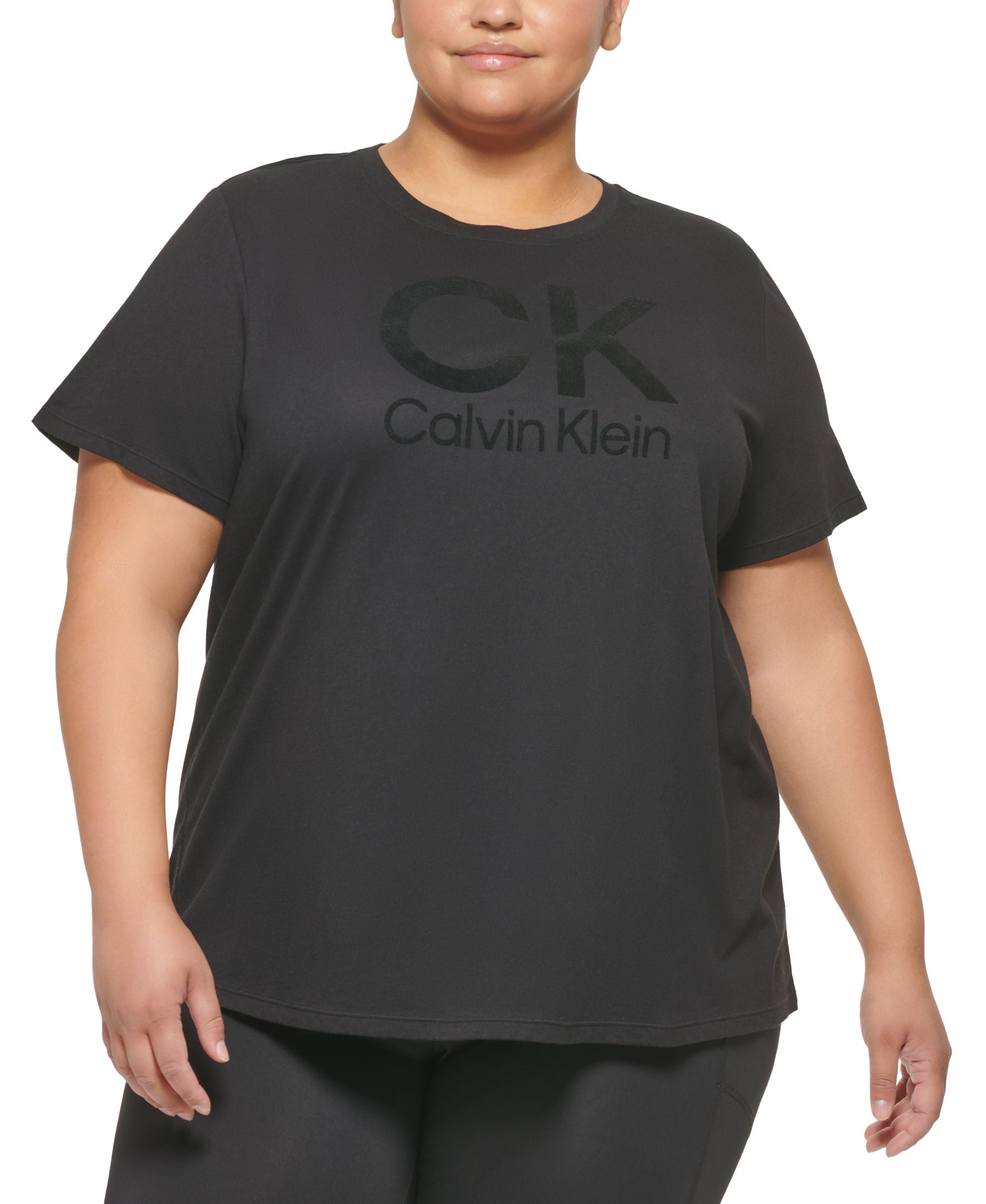 Calvin Klein Performance Plus Size Short Sleeve Logo T-Shirt