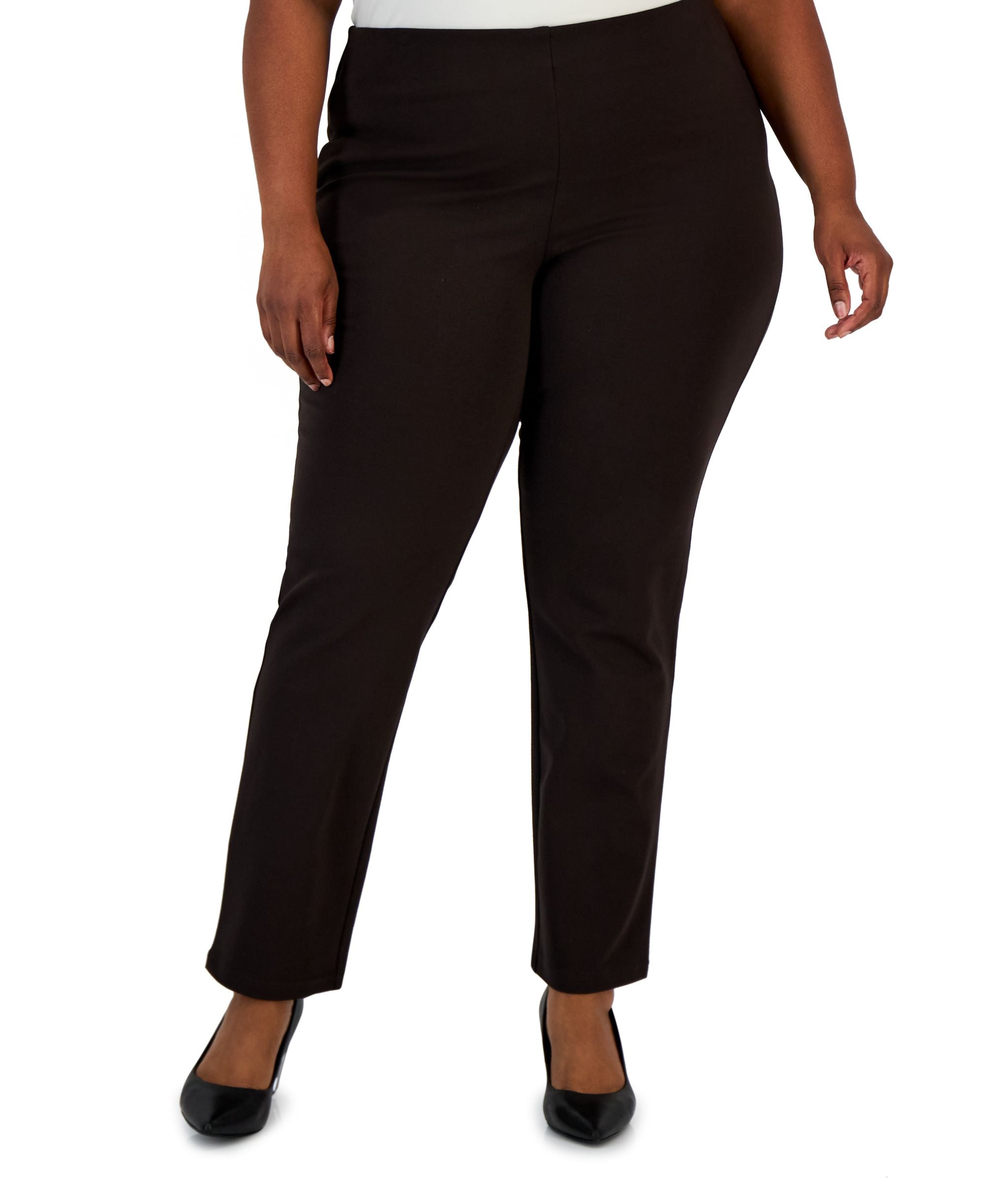 JM Collection Plus Size Ponte Knit Pull On Pants