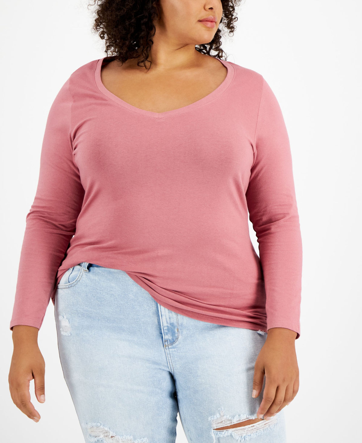 Plus Size V-Neck Top