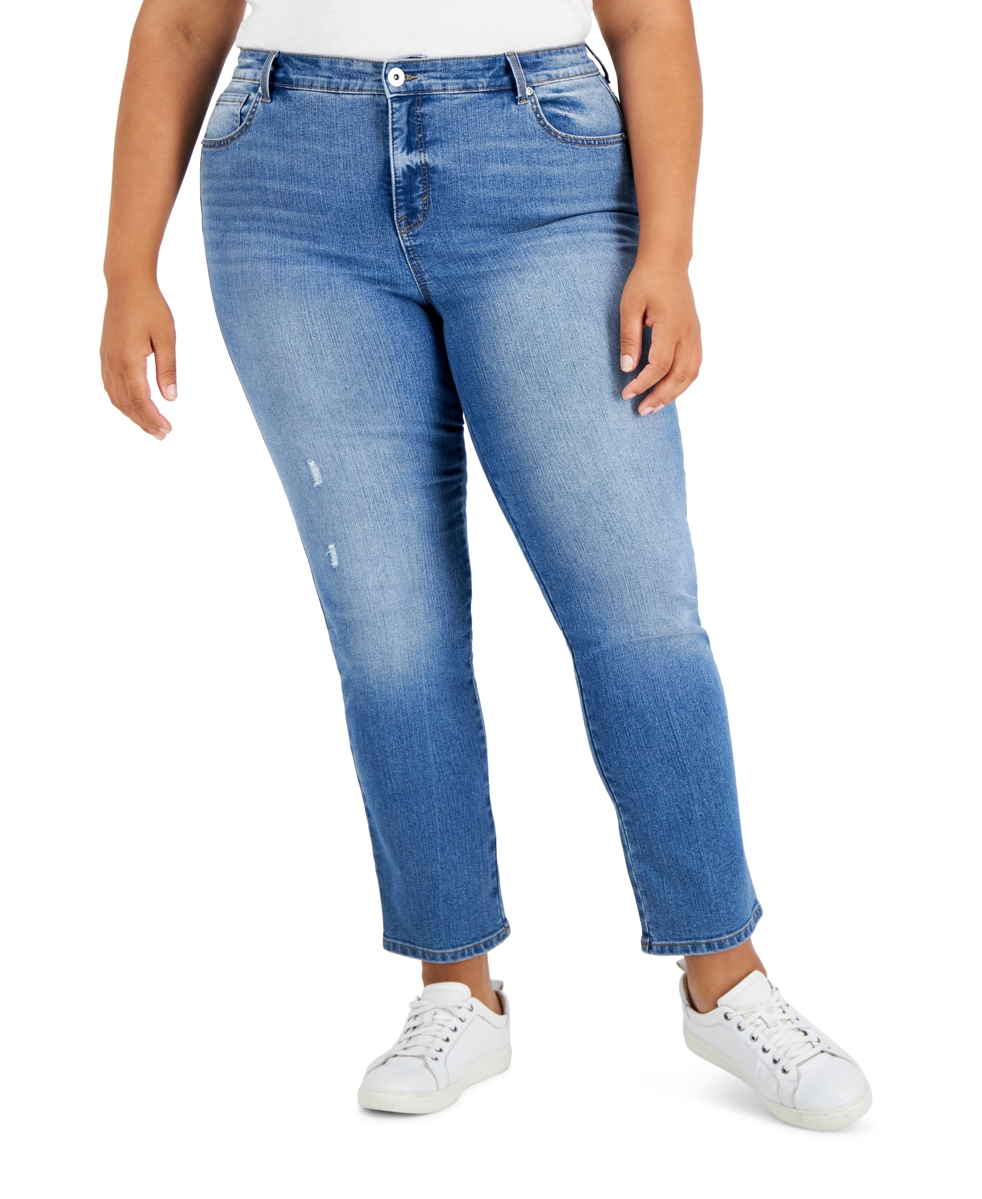 Plus Size High-Rise Straight Jeans
