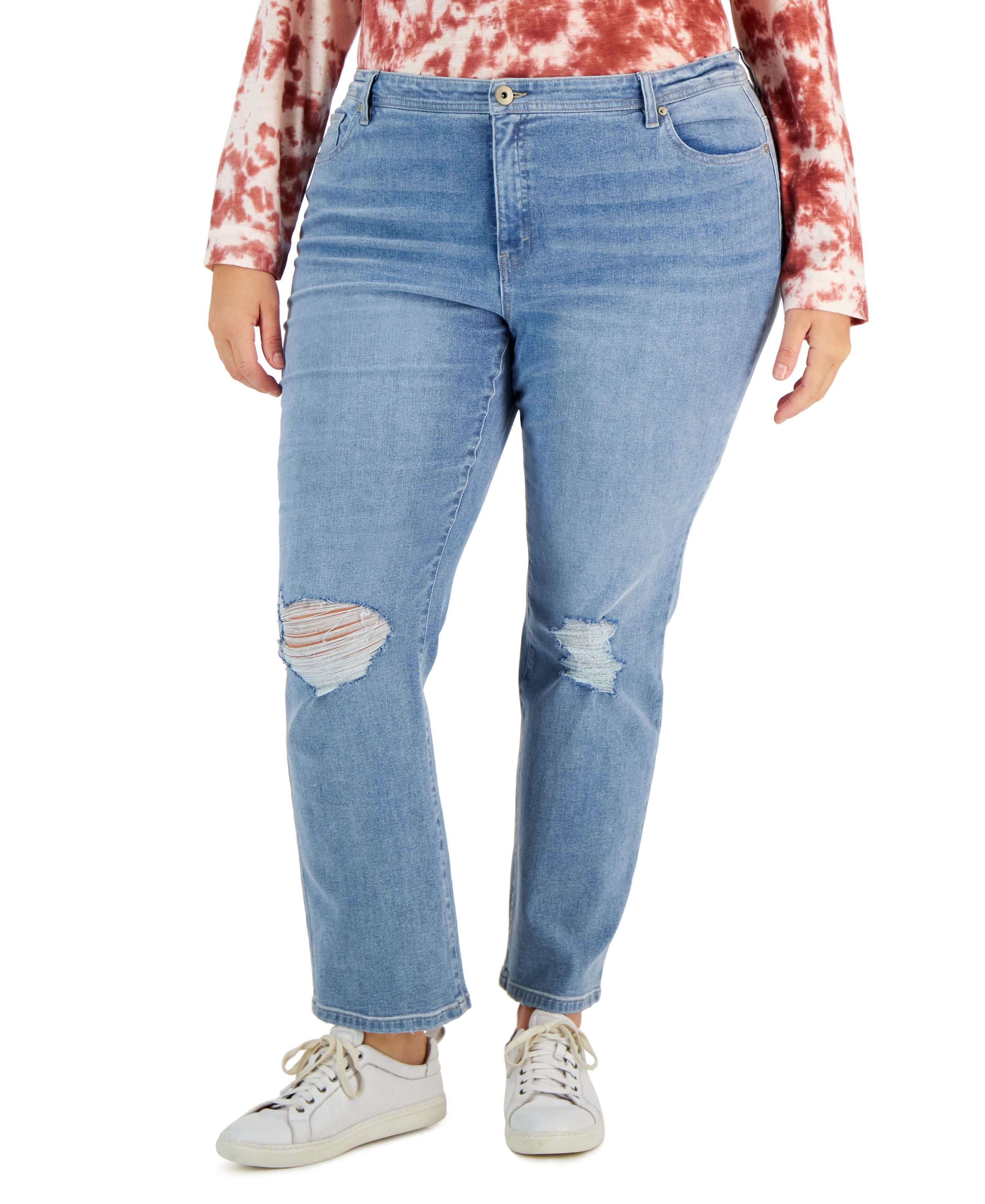 Style & Co Plus Size Mid Rise Straight Jeans