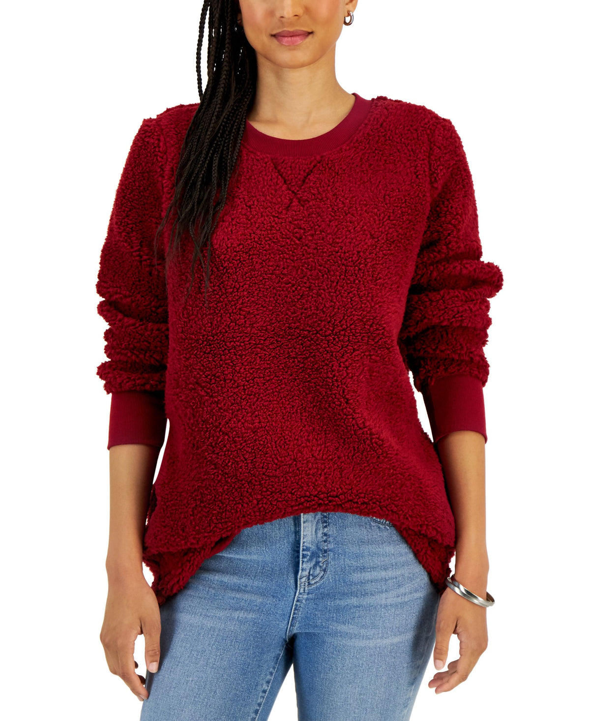 Style & Co Womens Sherpa Tunic