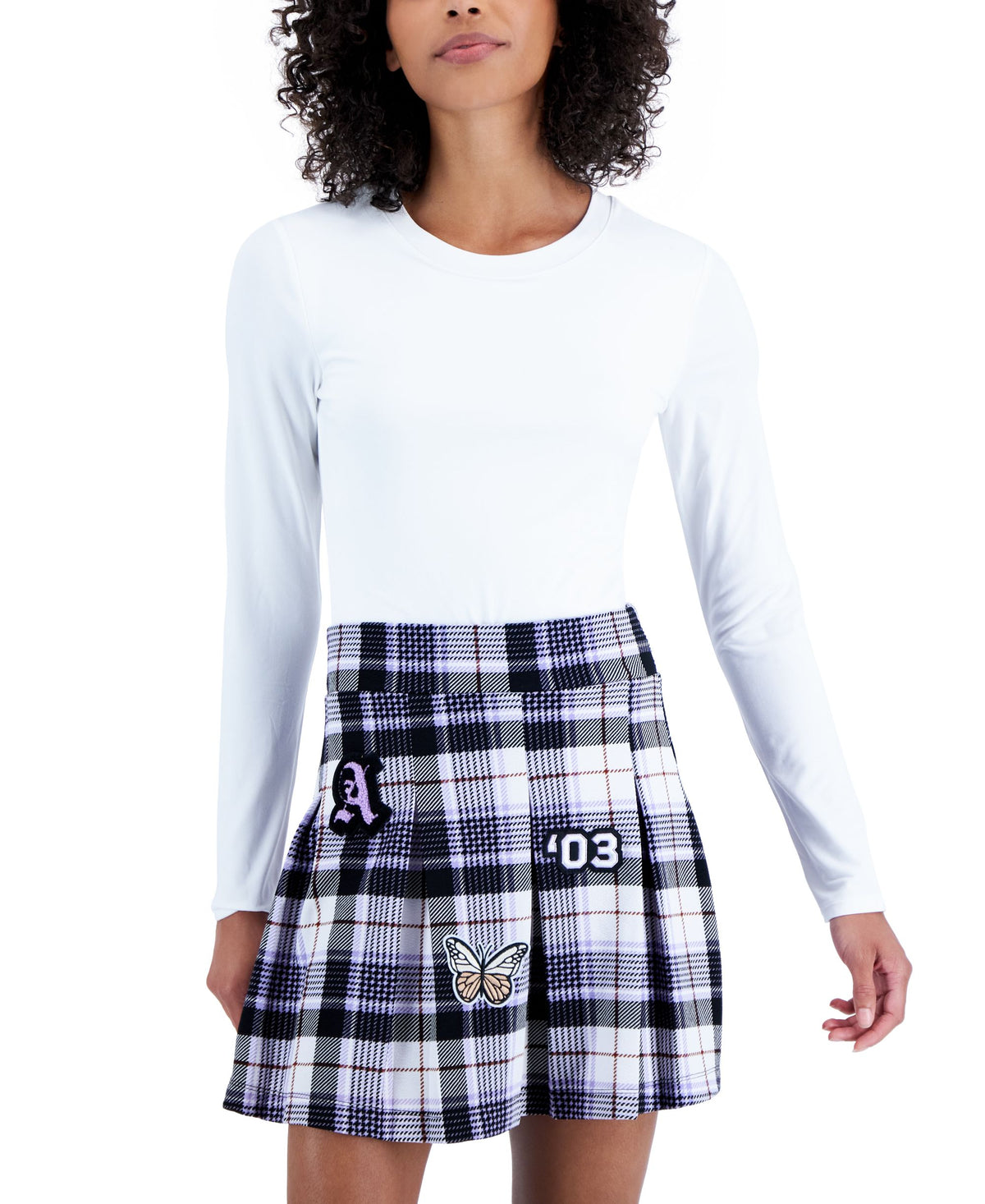 Juniors' Crewneck Long-Sleeve Bodysuit