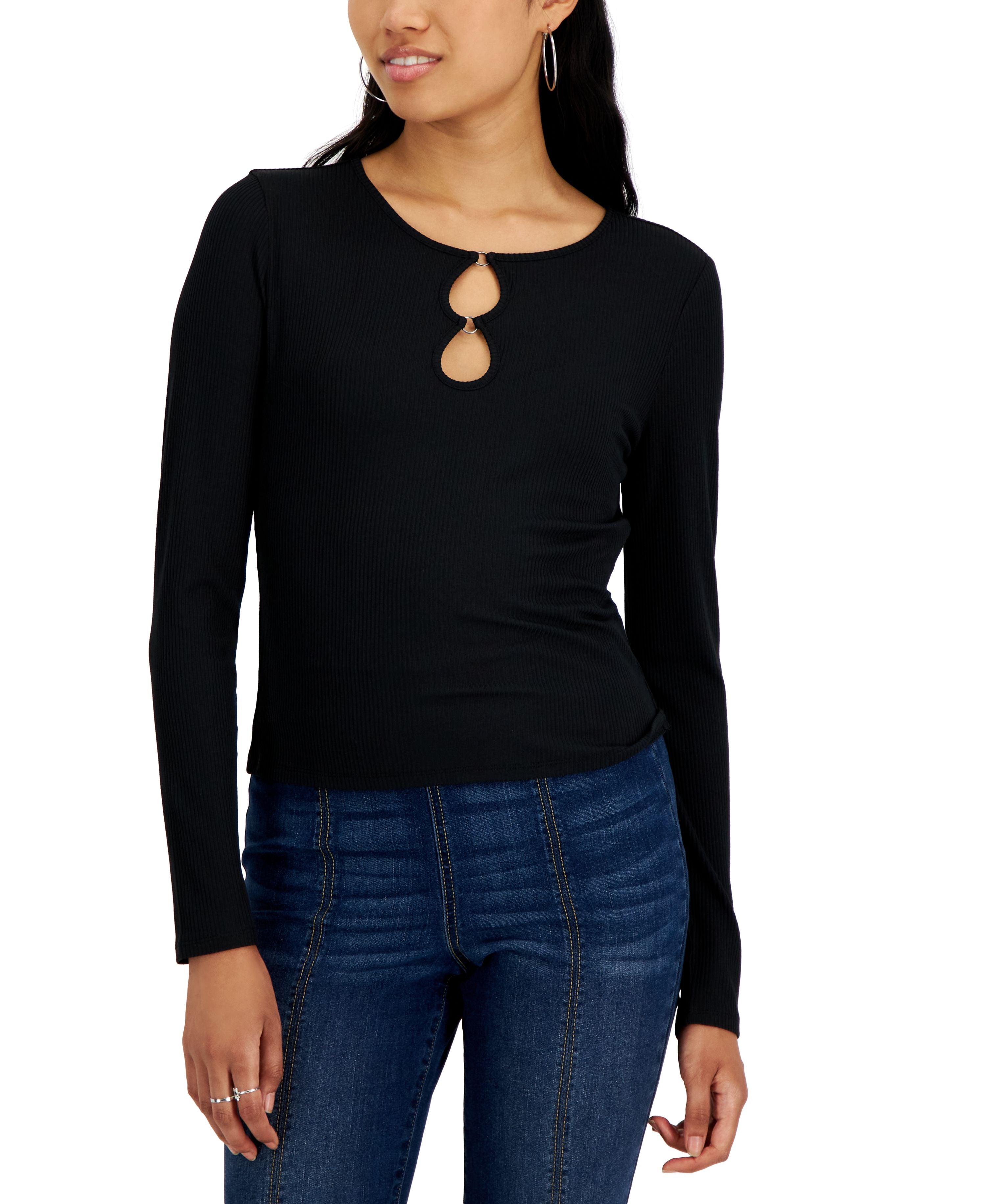 Juniors' Double Keyhole Top