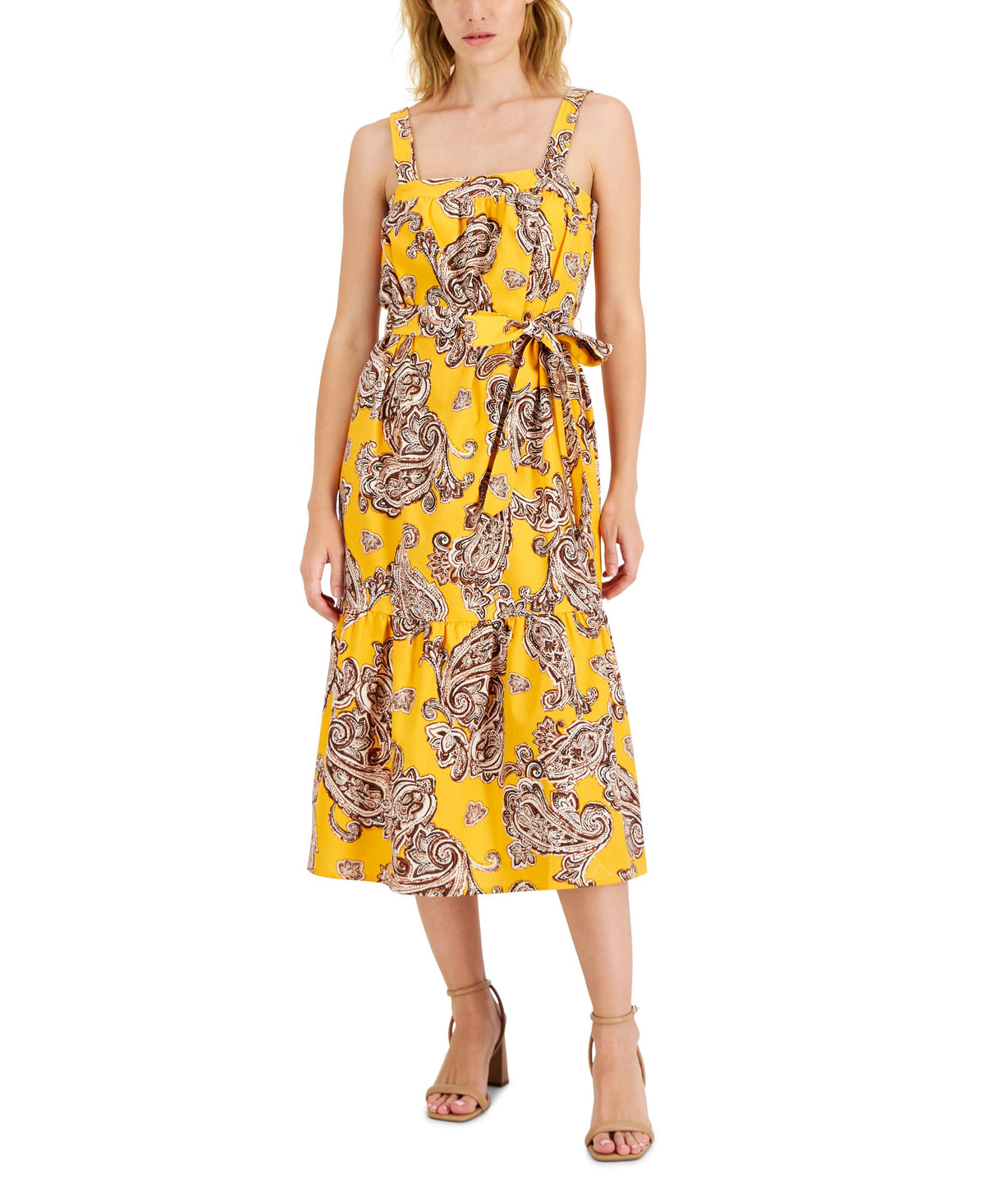INC International Concepts Womens Printed Tie Waist Dress