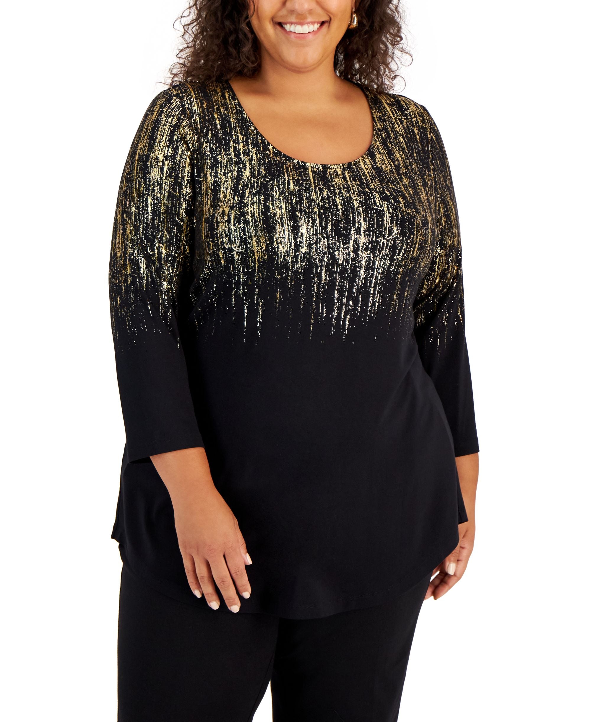 Plus Size Printed Top