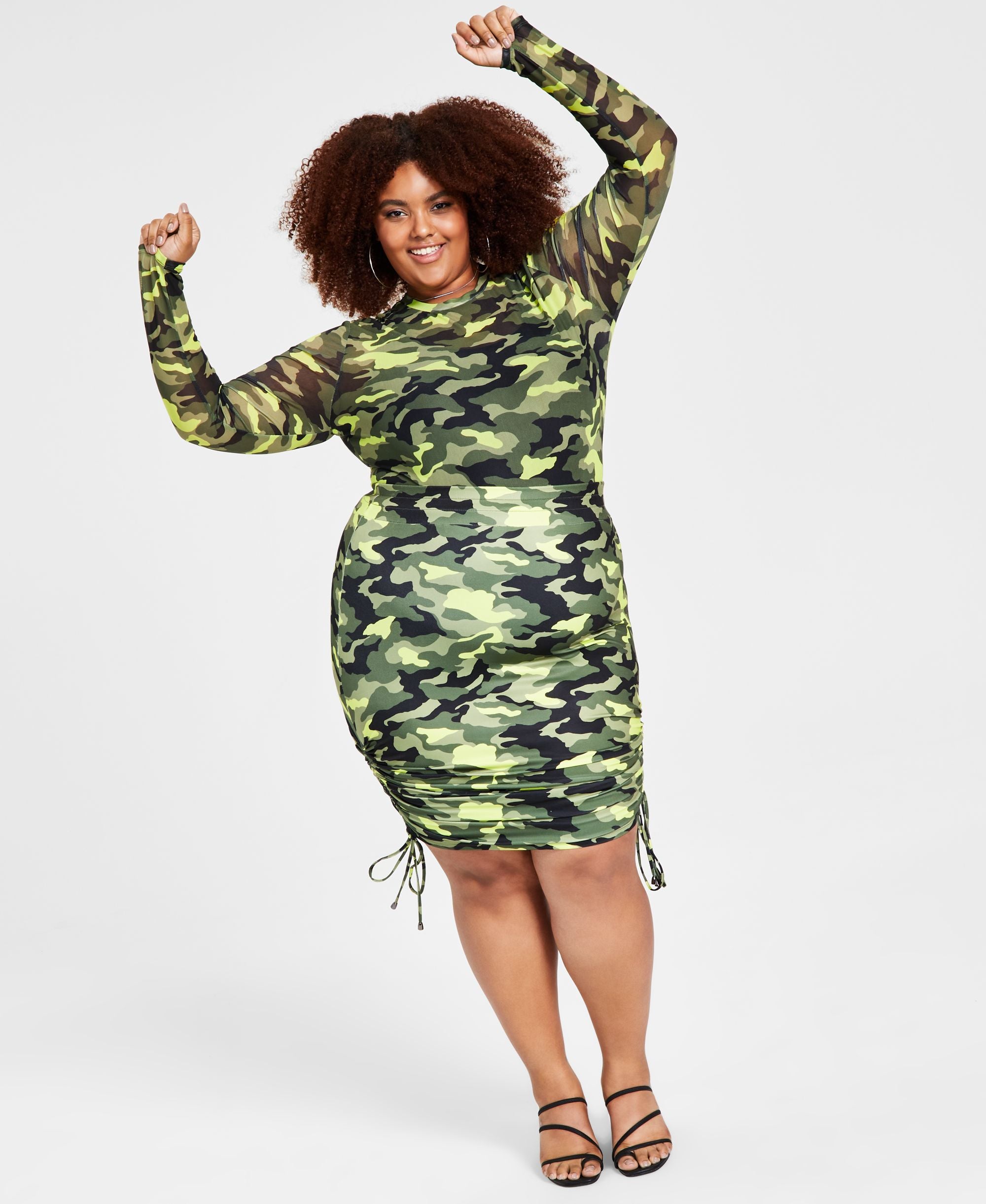 Trendy Plus Size Camo Pencil Skirt