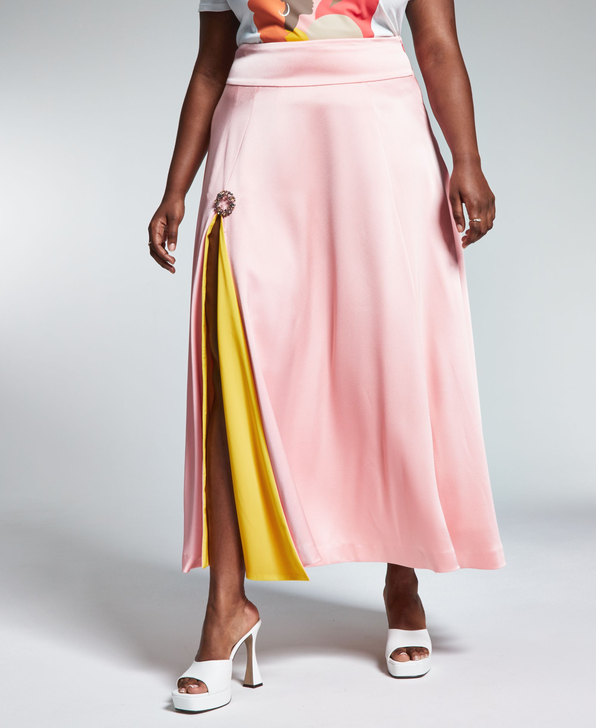 Googoo Atkins Trendy Plus Size Maxi Slit Skirt