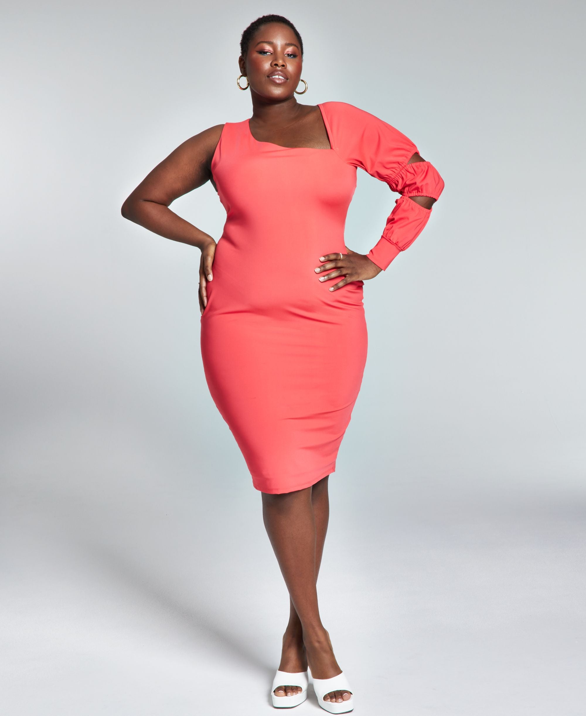 GooGoo Atkins Trendy Plus Size One-Long-Sleeve Dress