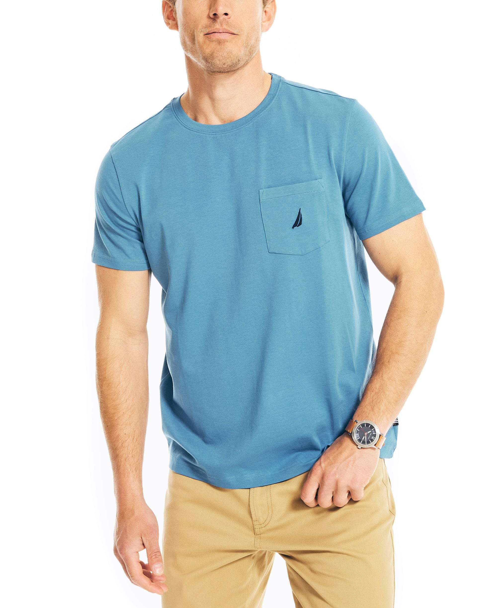 Nautica Mens Pocket Crew T-Shirt