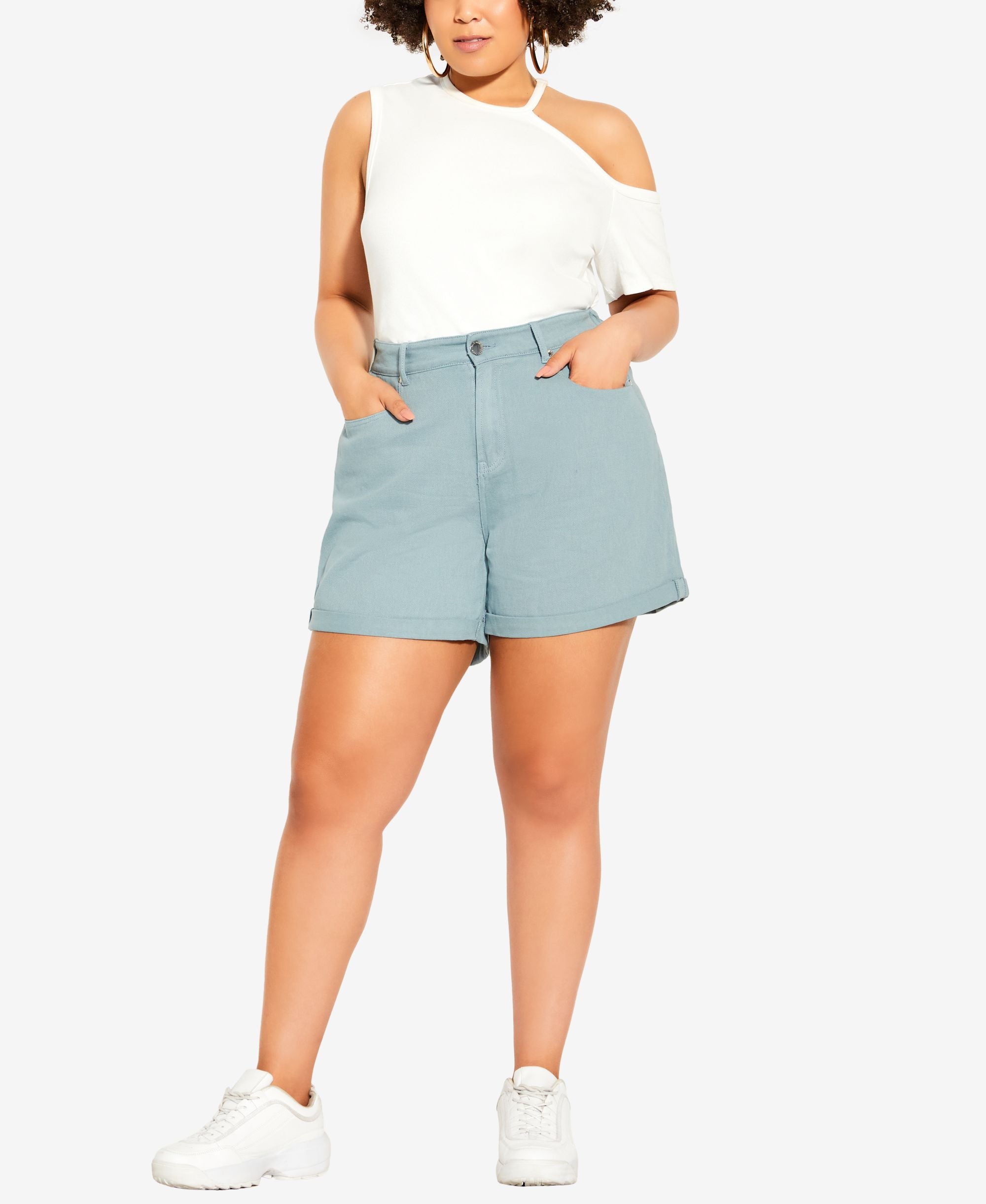 Trendy Plus Size Denim Lounge Shorts