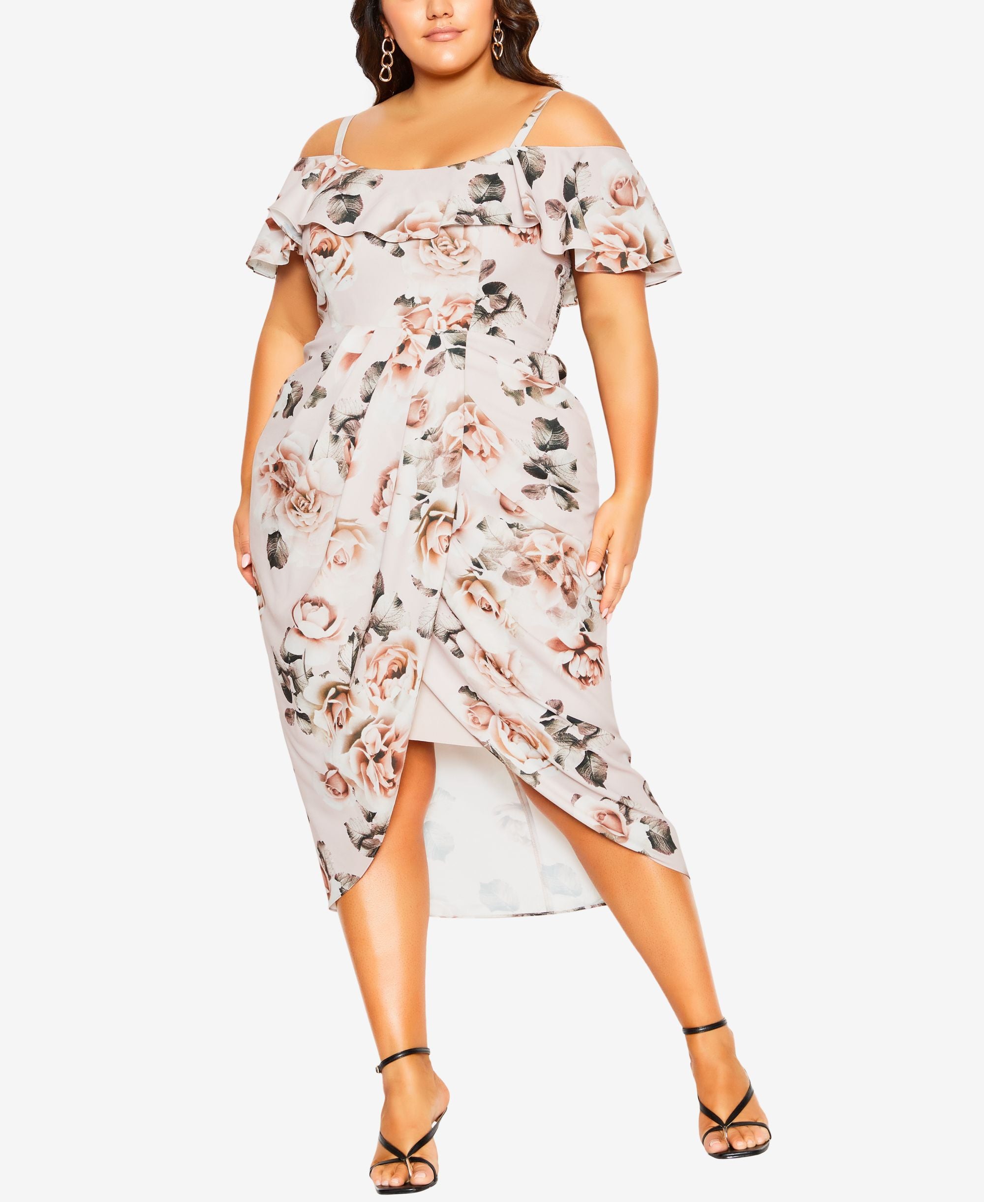Trendy Plus Size Champagne Dress