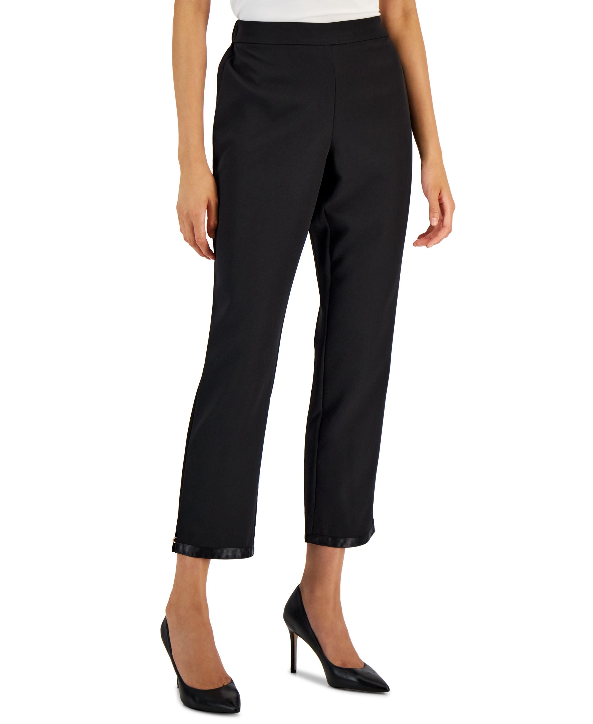 JM Collection Womens Satin Hem Pull On Pants