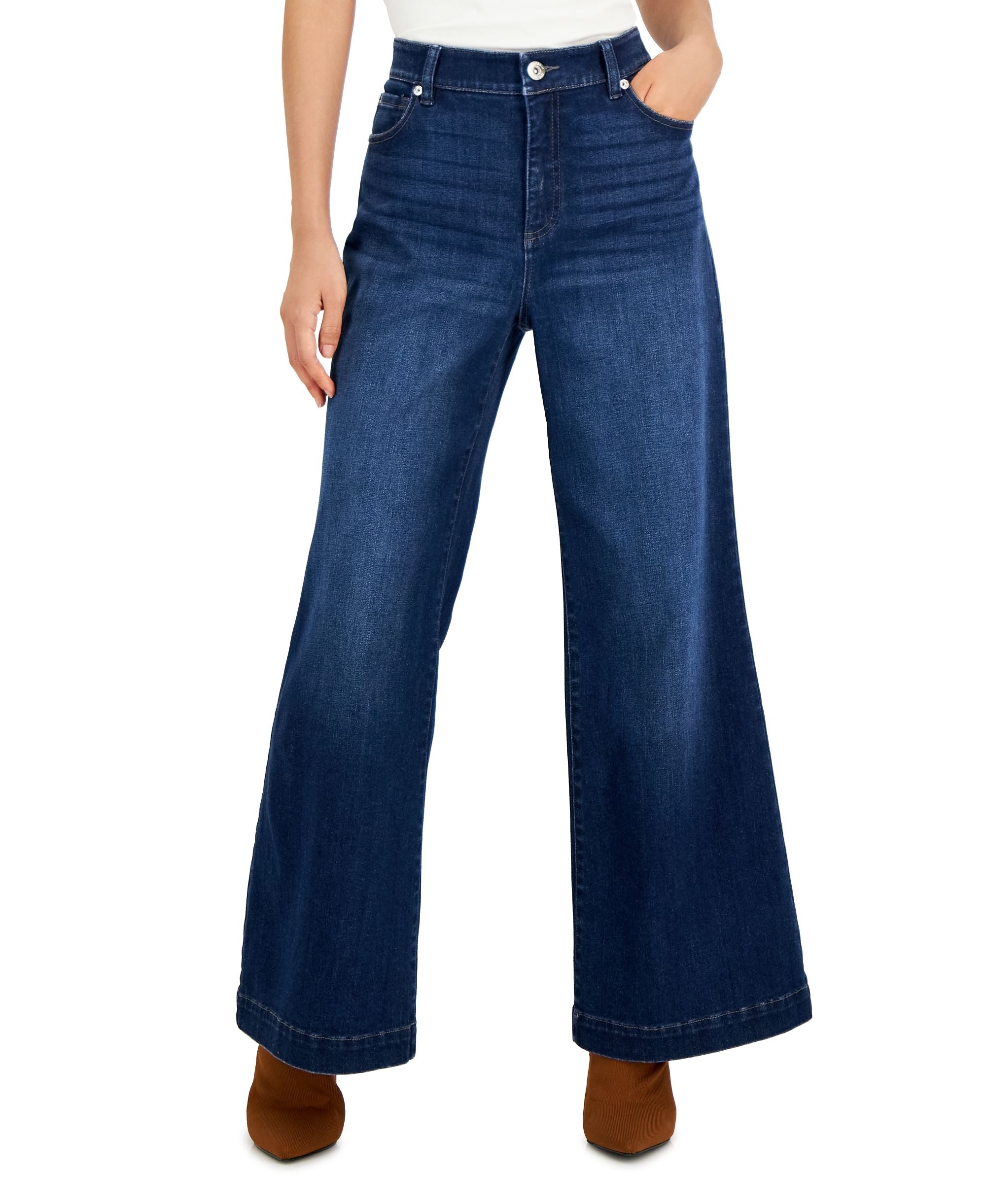 Petite High-Rise Wide-Leg Jeans