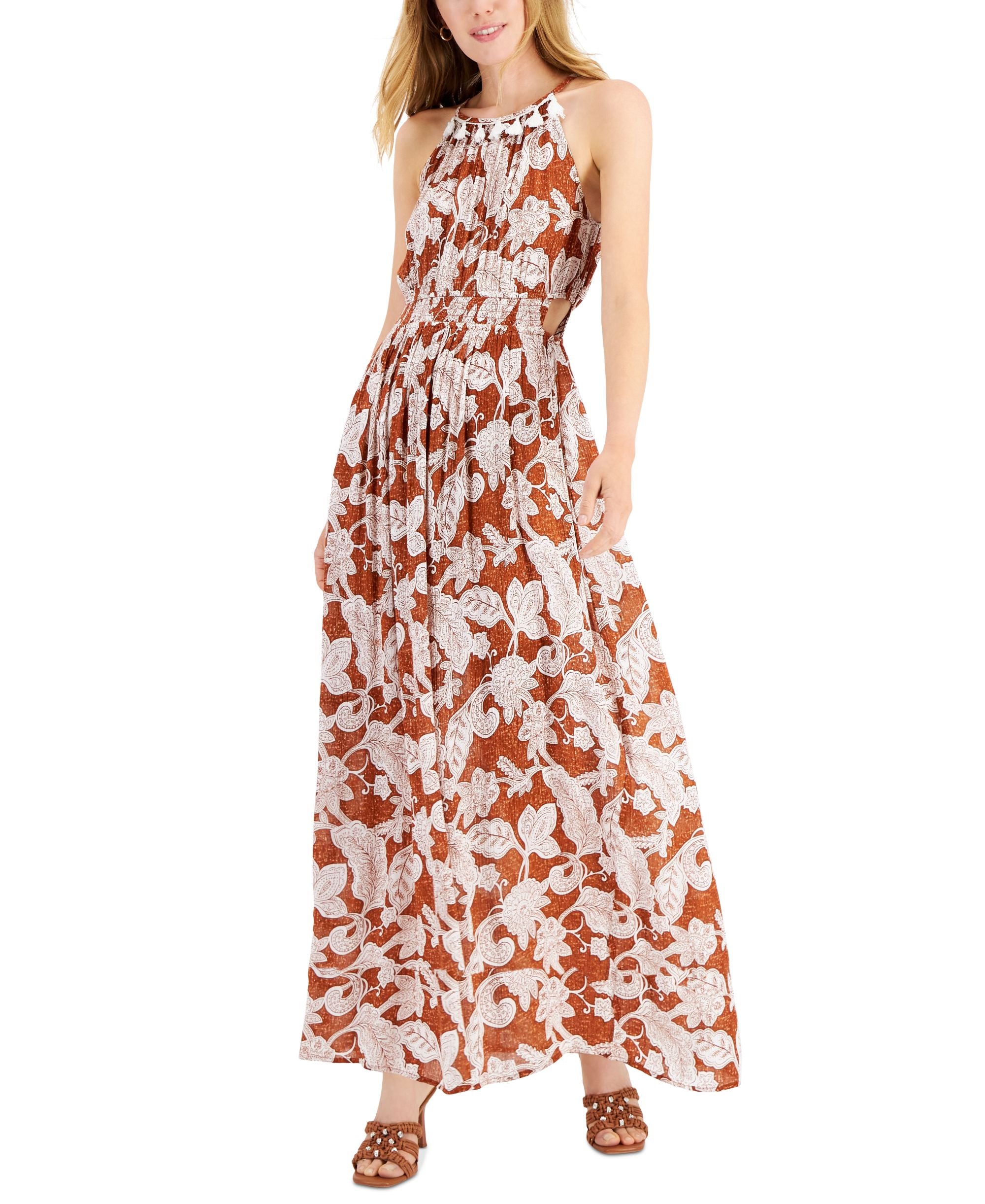 Jamie Layla Petite Printed Halter Maxi Dress