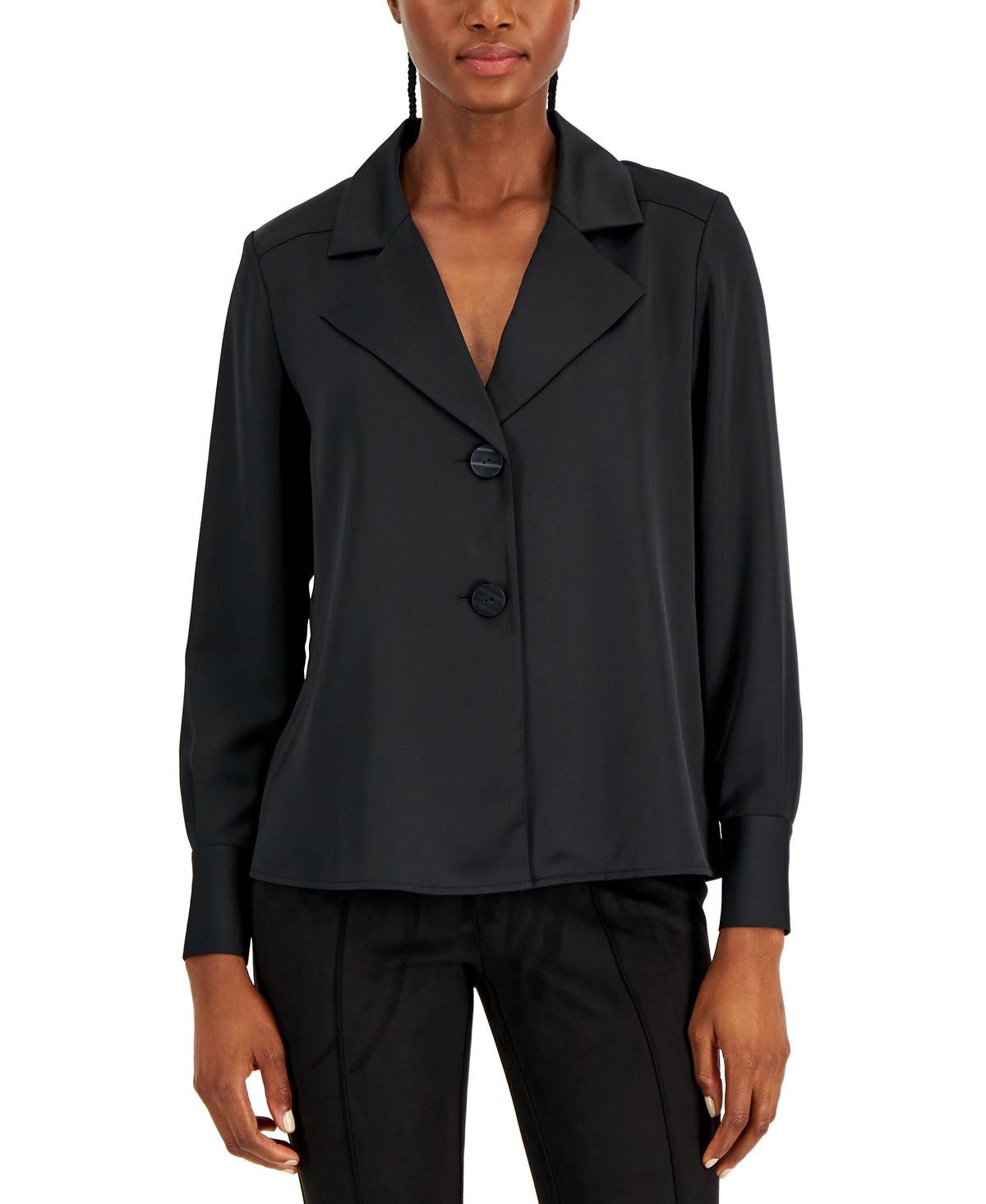 Women's Notch Collar Oversized Blouse