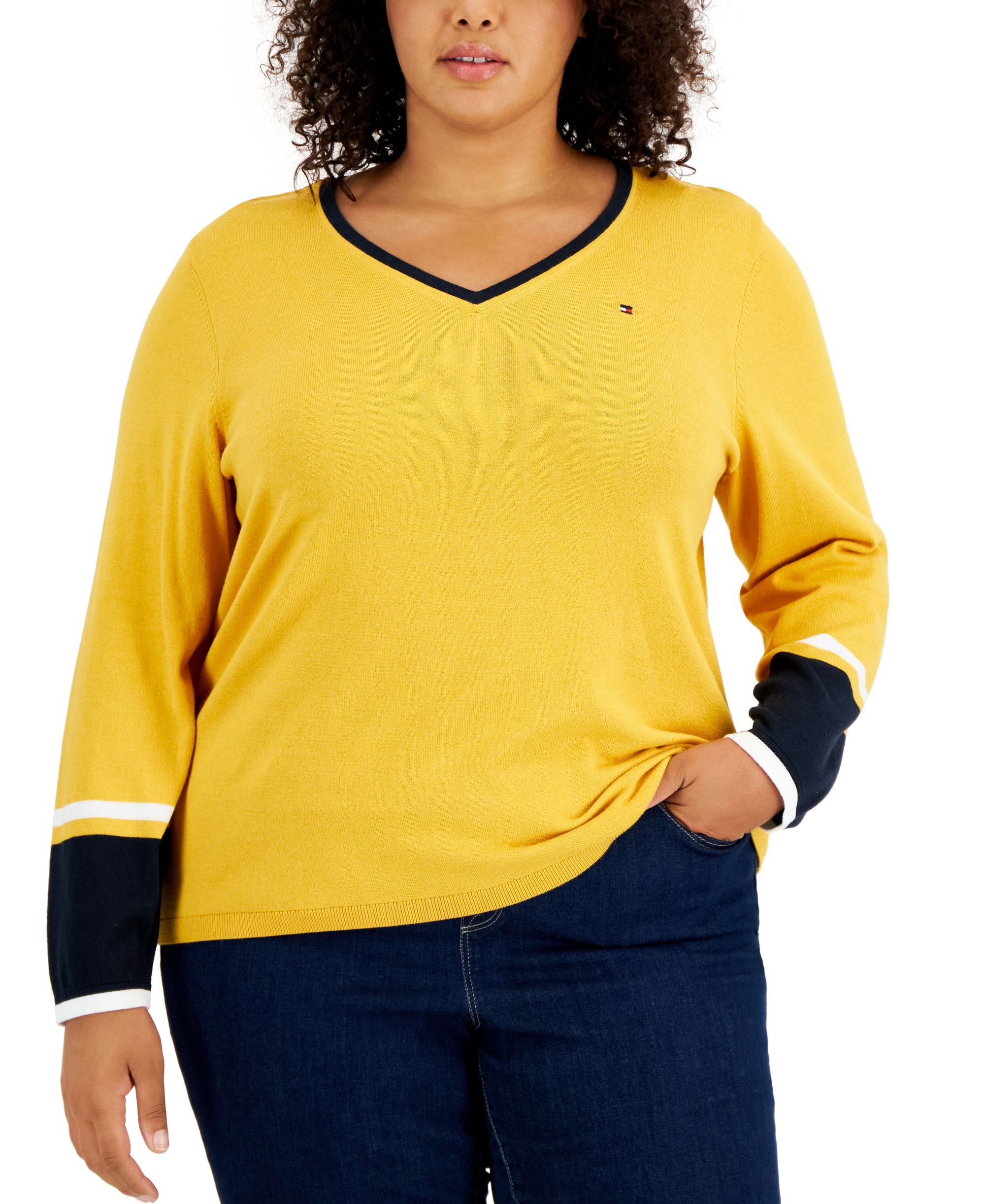 Tommy Hilfiger Plus Size Ivy Cotton Long Sleeve Sweater