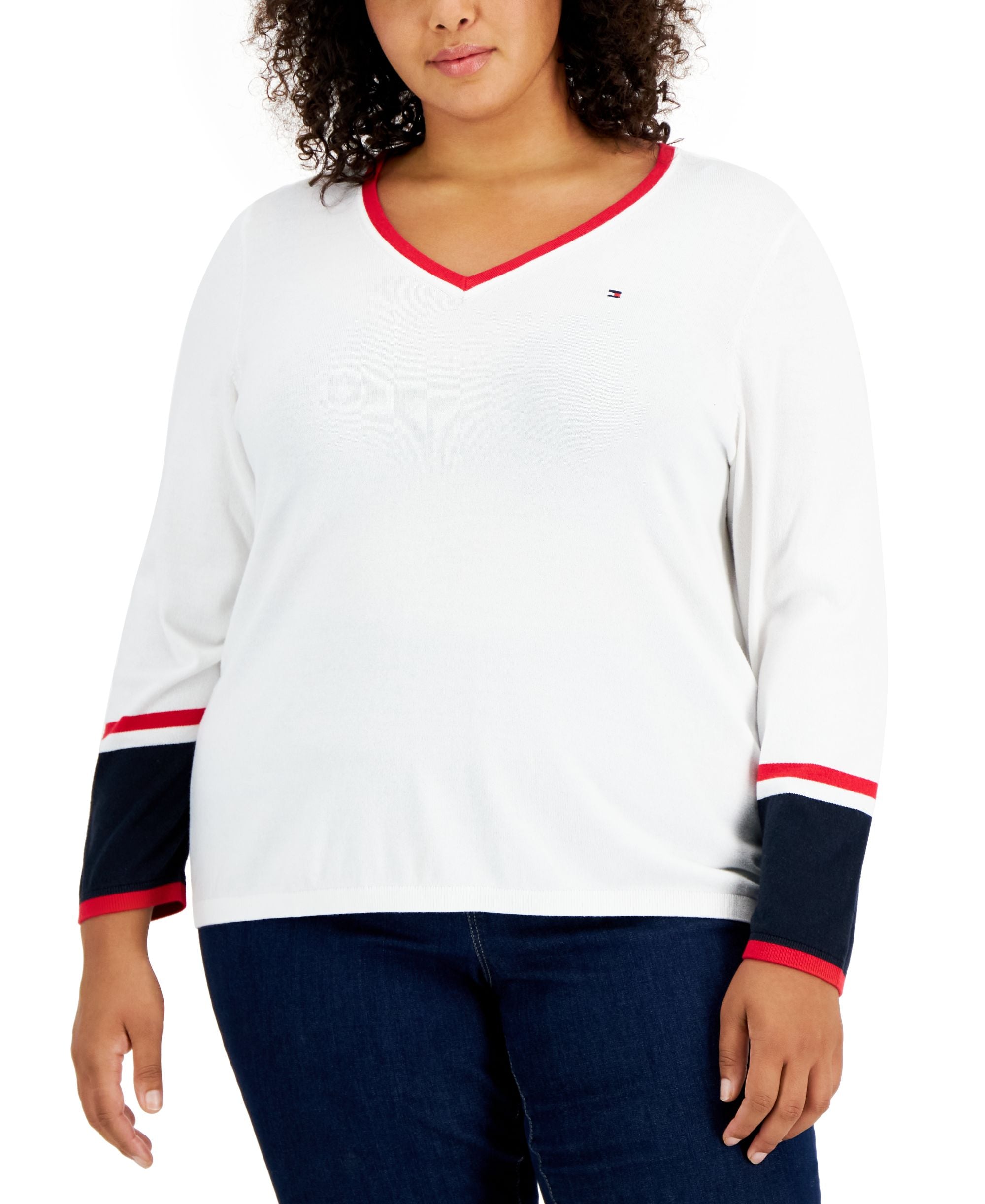 Tommy Hilfiger Plus Size Ivy Cotton Long Sleeve Sweater