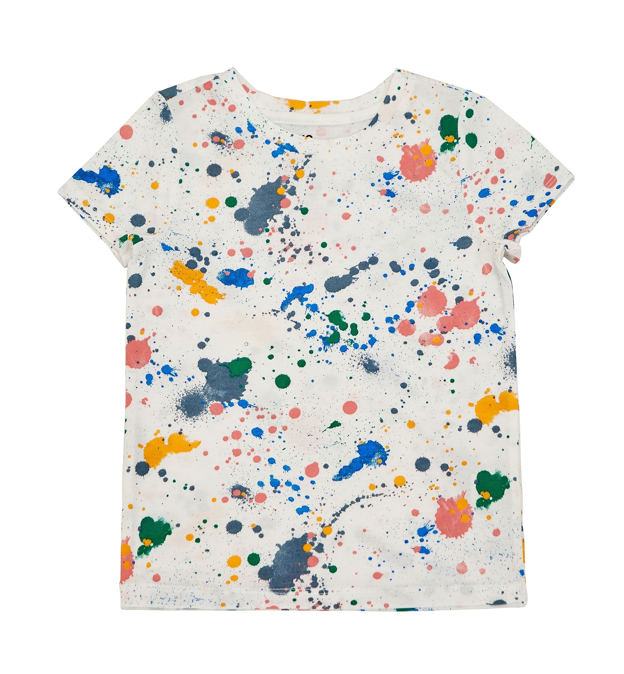 Toddler Girls Rainbow Splatter Graphic T-Shirt