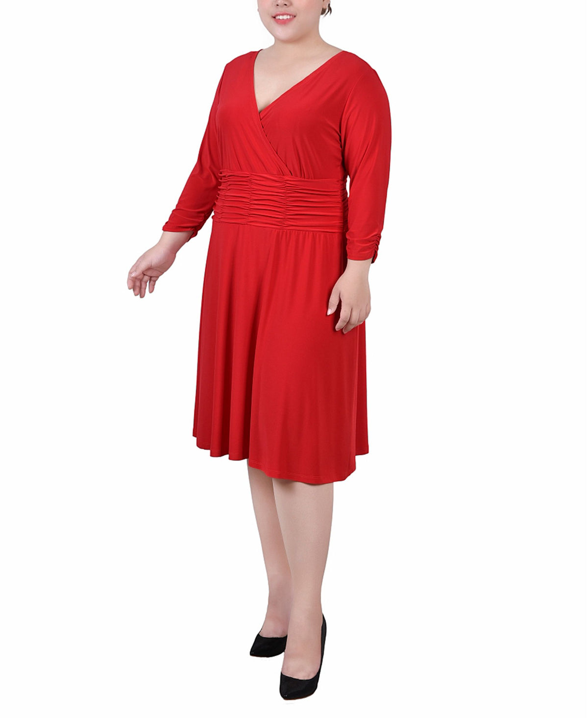 Plus Size Ruched A-Line Dress