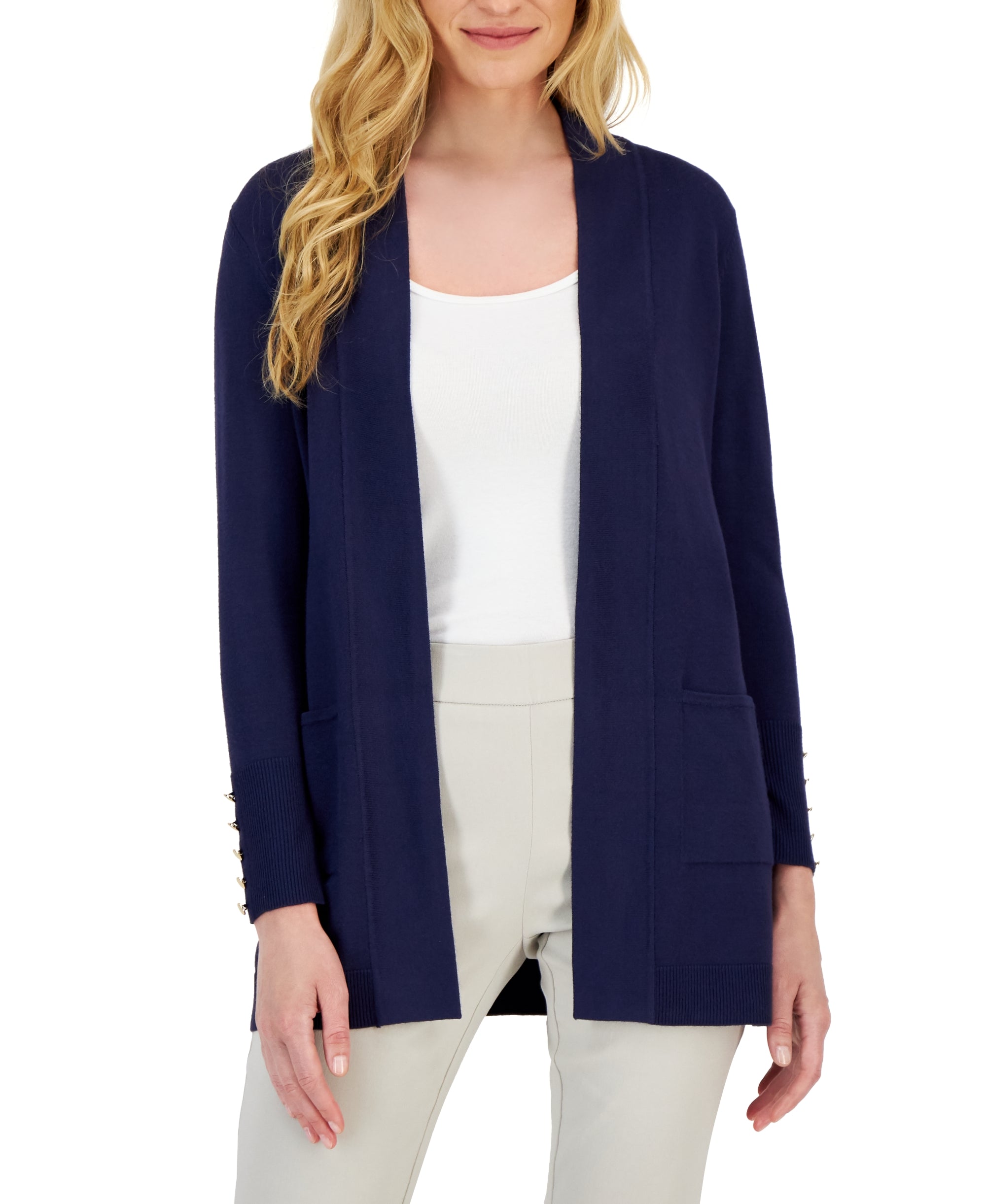 Petite Open-Front Cardigan