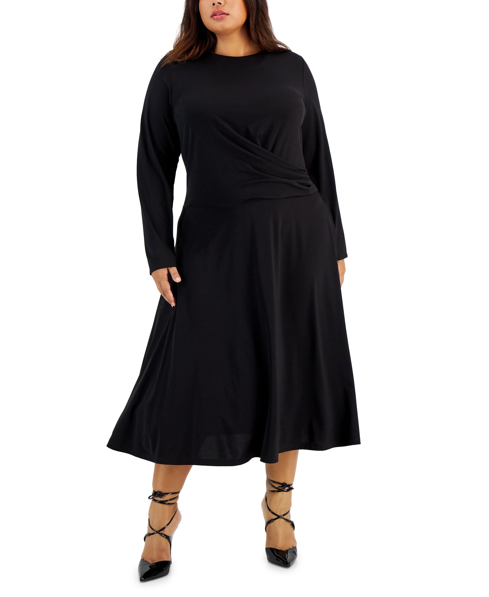 Plus Size Side-Gathered Dress