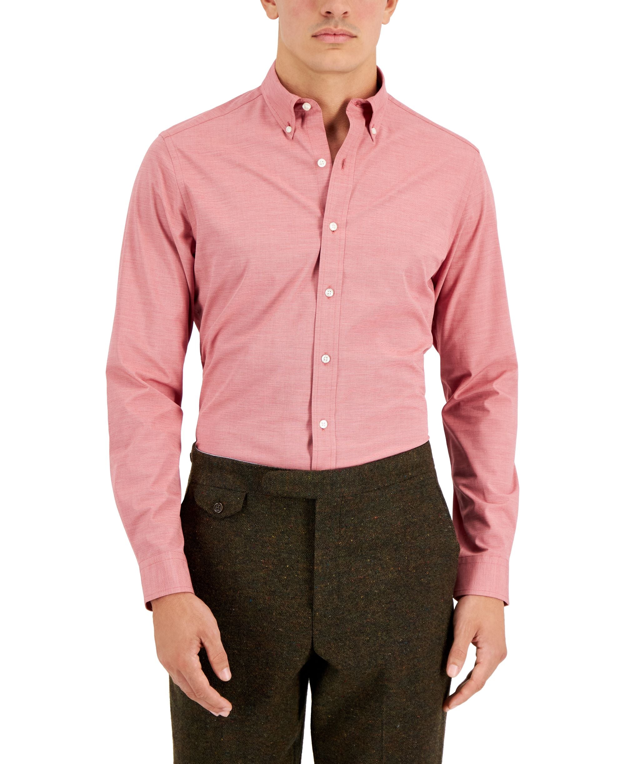 Club Room Mens Slim Fit 4 Way Stretch Solid Dress Shirt
