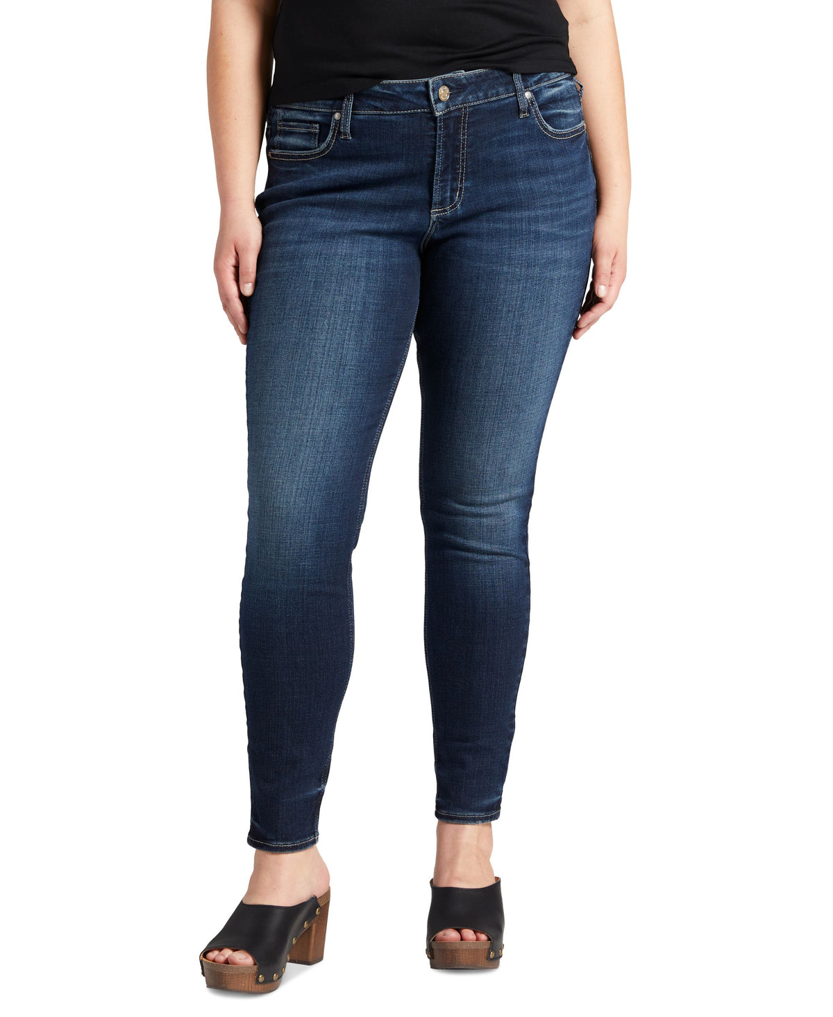 Silver Jeans Co. Plus Size Elyse Mid Rise Skinny Jeans
