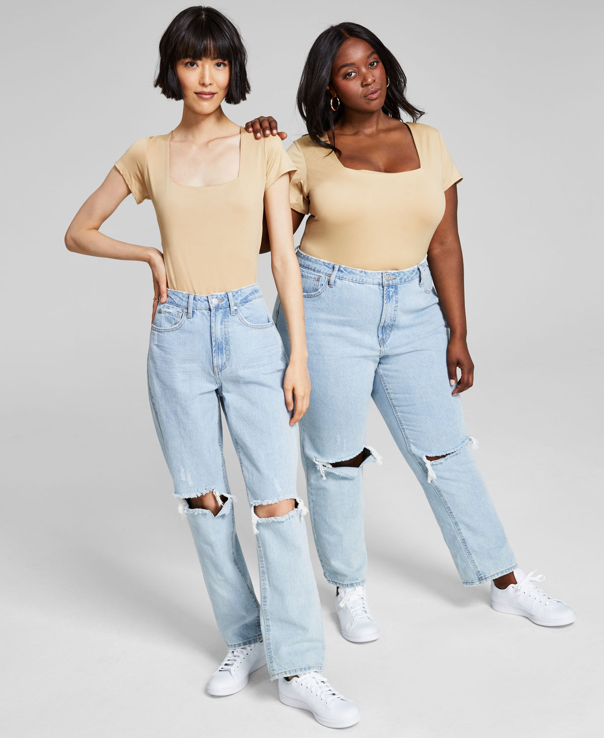Now This Trendy Plus Size Square Neck Bodysuit